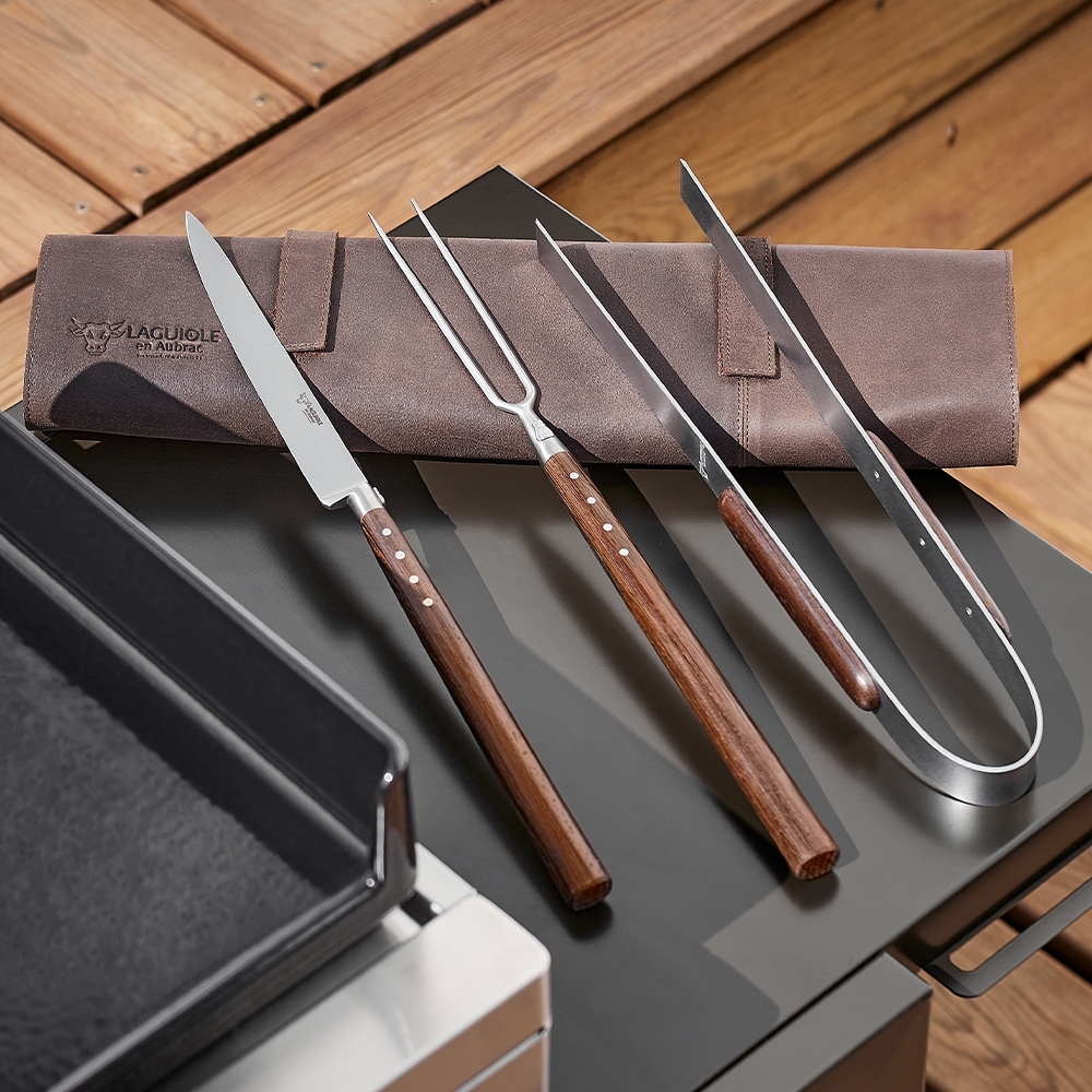 Laguiole - Grill cutlery set - Wengen wood