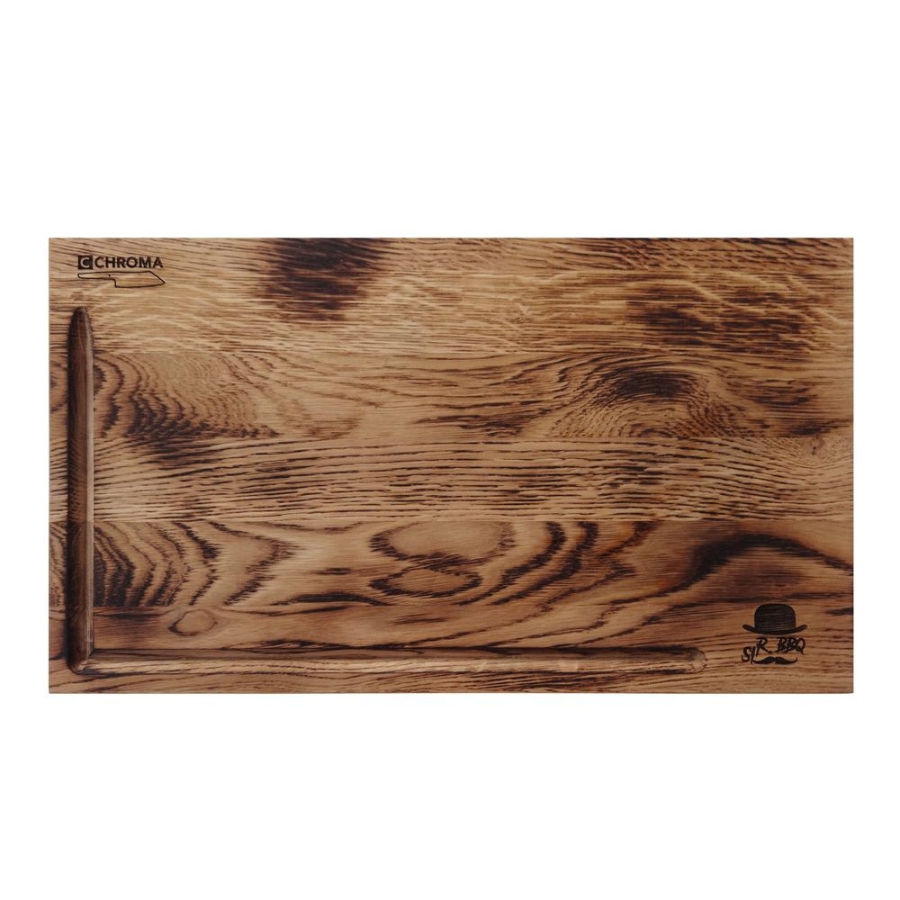 Chroma - SIR.BBQ - wooden board made of smoked oak with sap channel