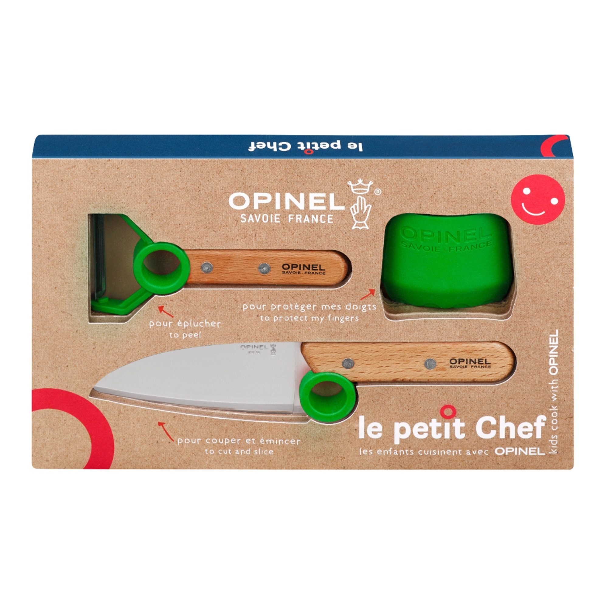 Opinel - Kinder Küchenmesser-Set - Le Petit Chef - 3-tlg. - grün
