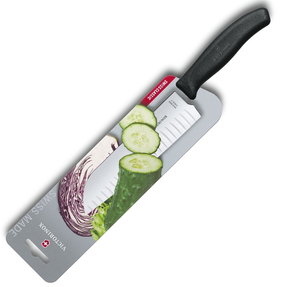 Victorinox - Classic Santoku knife, grooved grind black