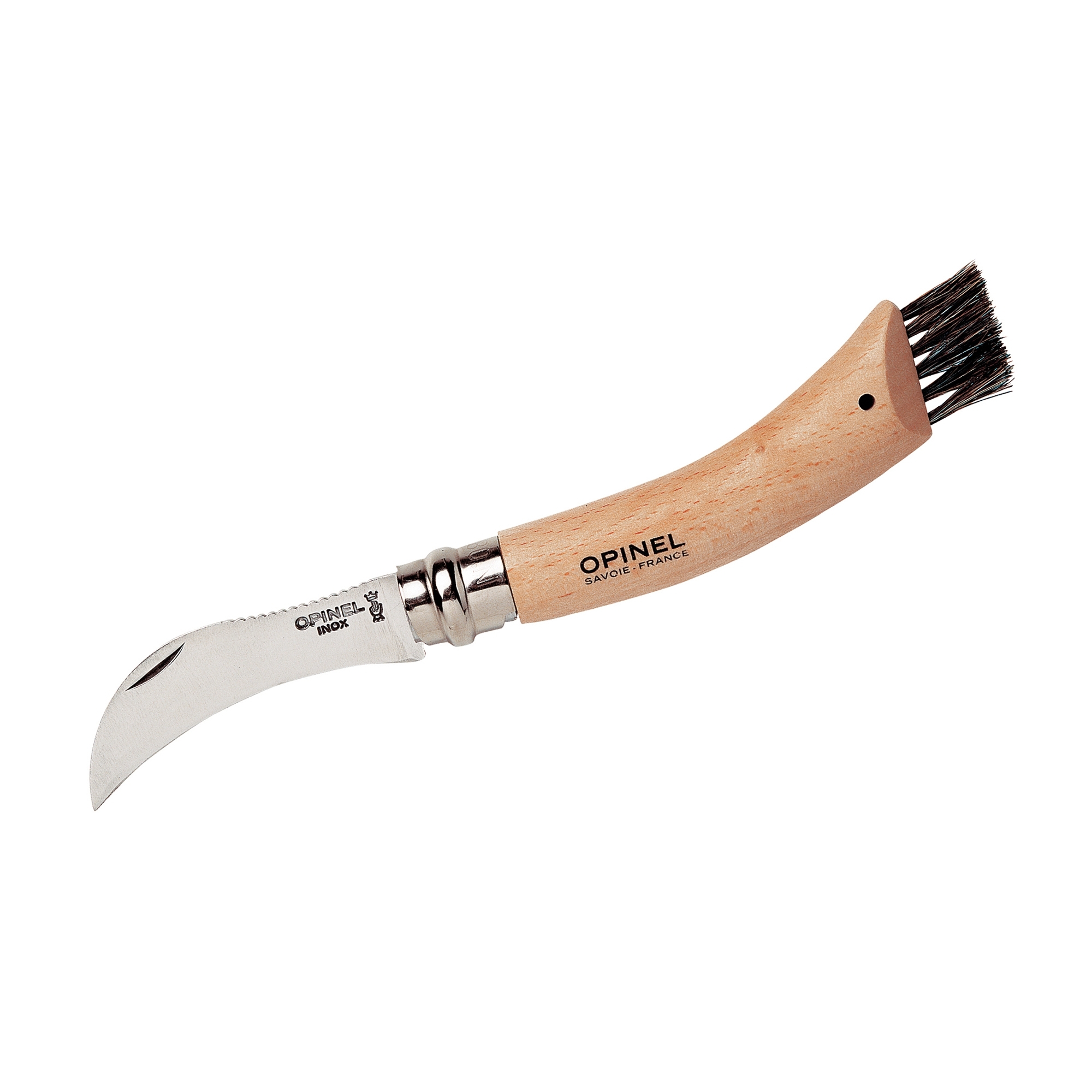 Opinel - Pilzmesser mit Bürste No 08 - 20 cm - Buchenholz