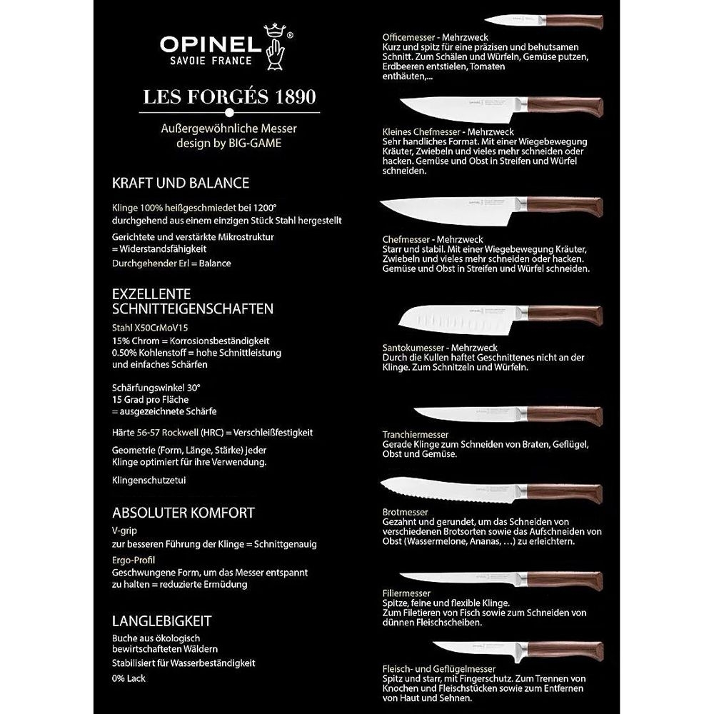 Opinel - Chefmesser klein - LES FORGES 1890 - 30 cm