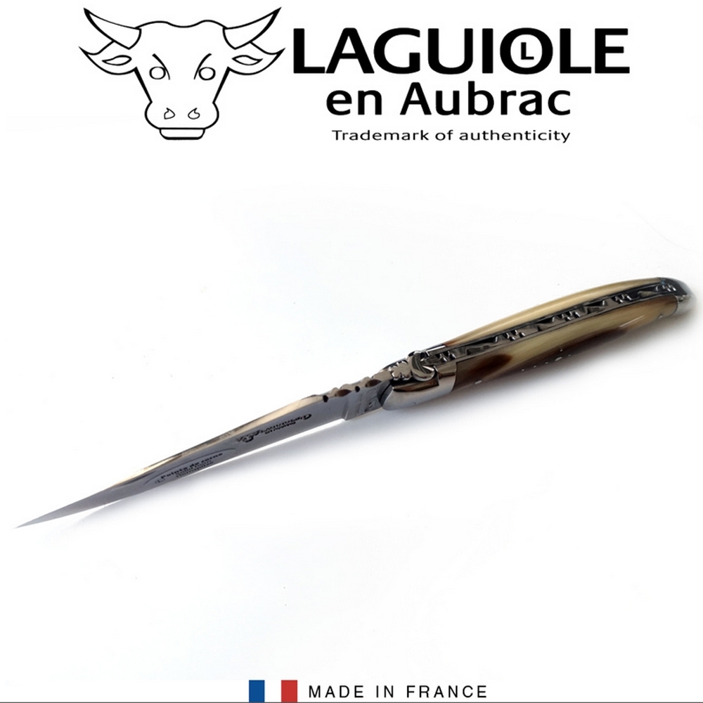 Laguiole - Klapp-/Taschenmesser geschmiedet Hornspitze glänzend