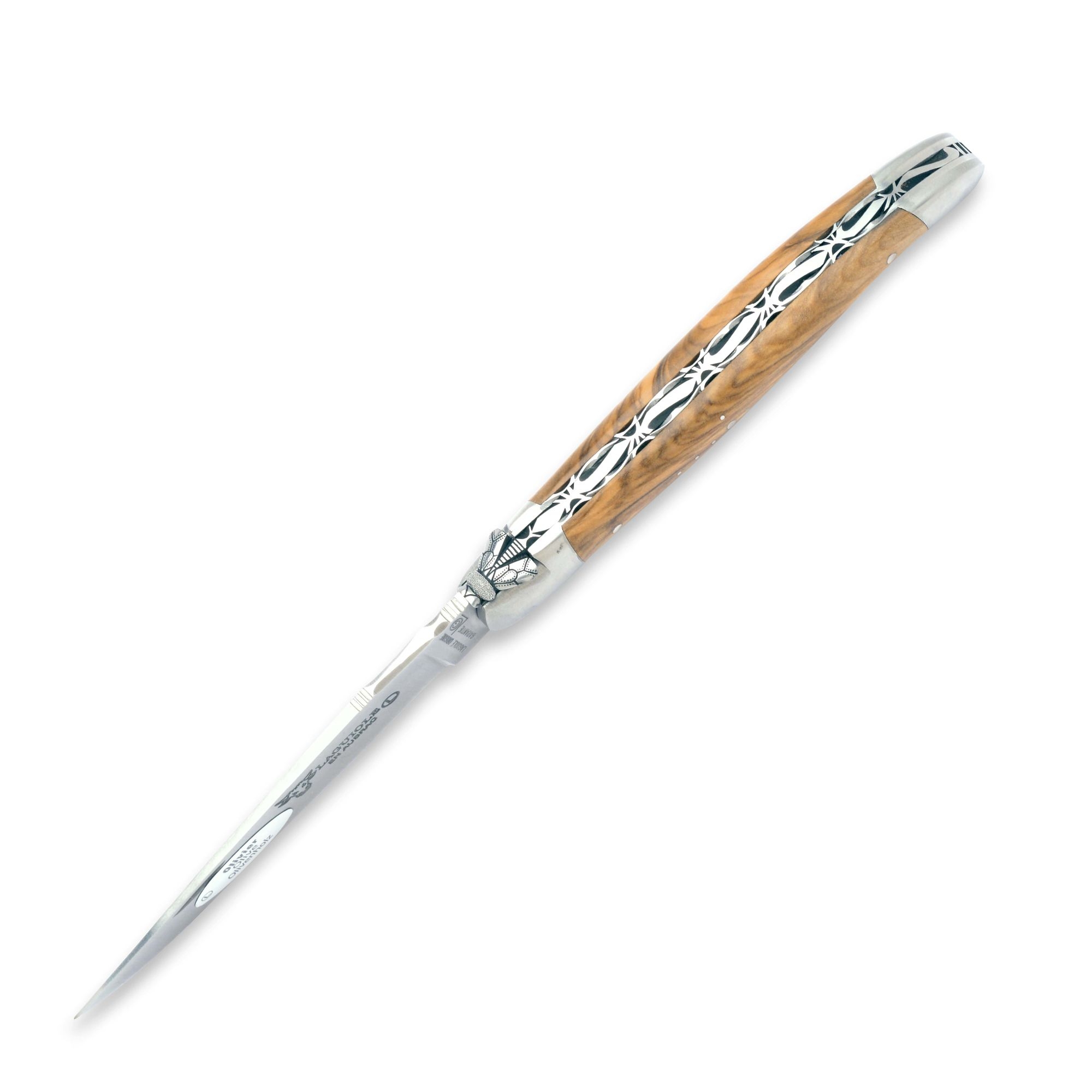 Laguiole - Klapp-/Taschenmesser Olive  mit handgravierter Biene