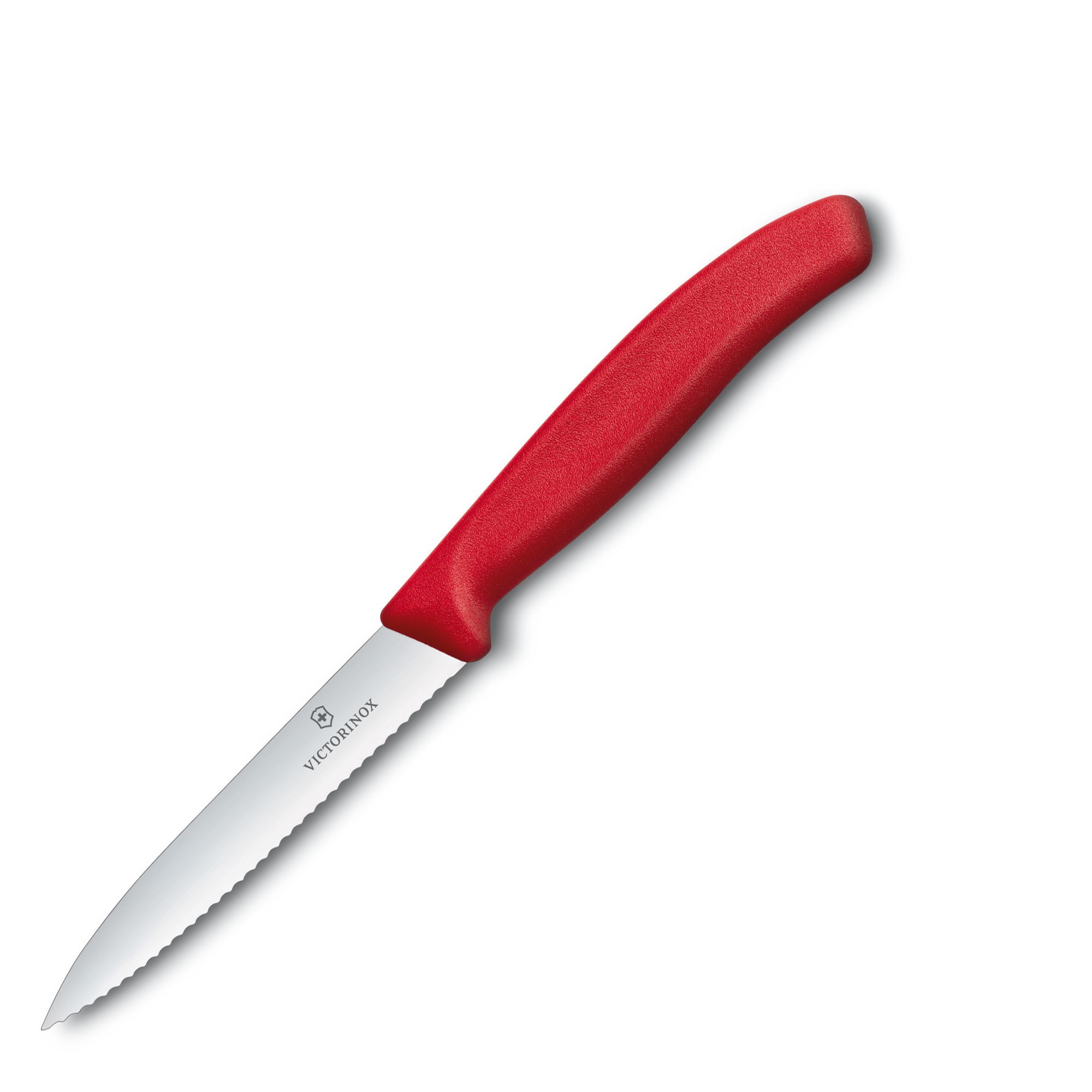 Victorinox - Swiss Classic Gemüsemesser Wellenschliff Klinge 10 cm rot