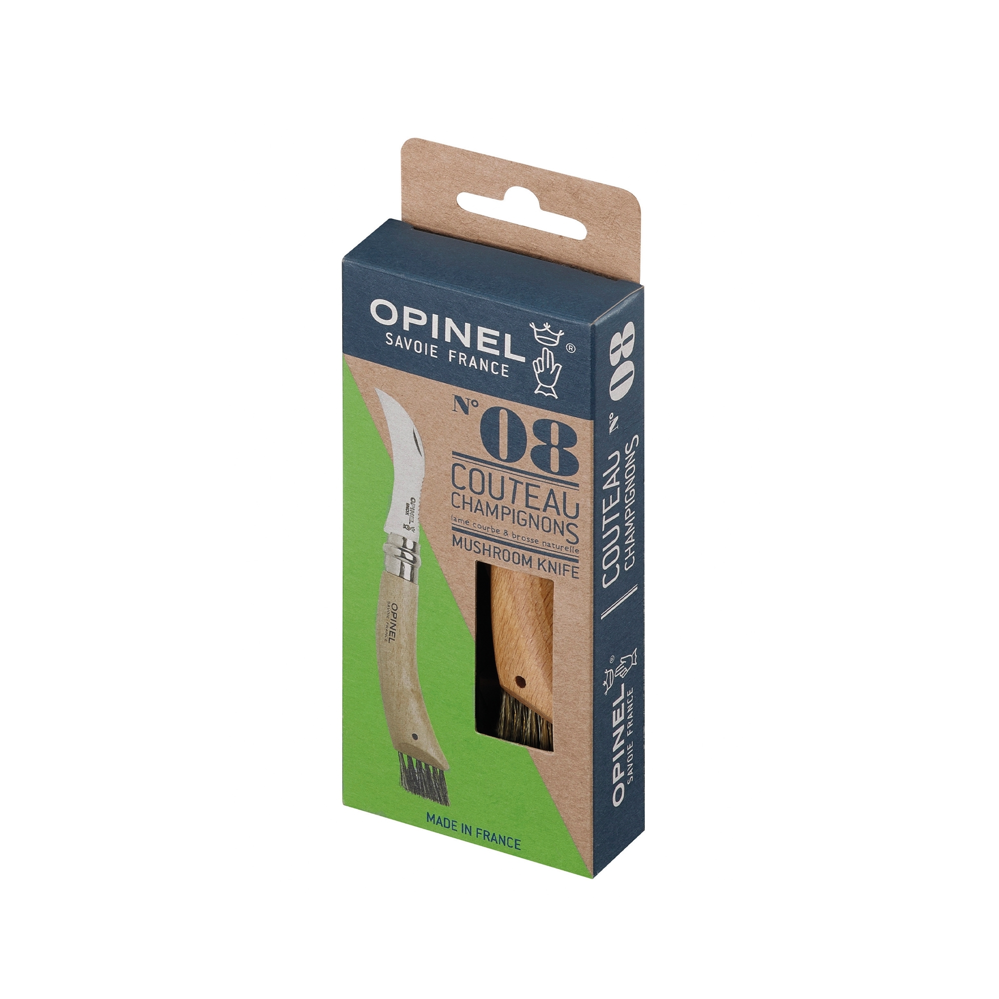 Opinel - Pilzmesser mit Bürste No 08 - 20 cm - Buchenholz