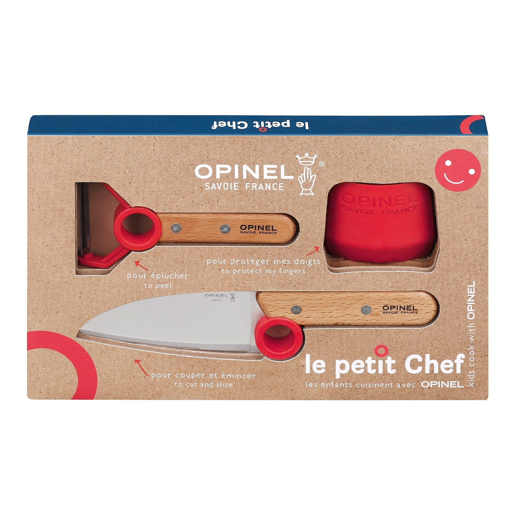 Opinel - Kinder Küchenmesser-Set - Le Petit Chef - 3-tlg. - rot
