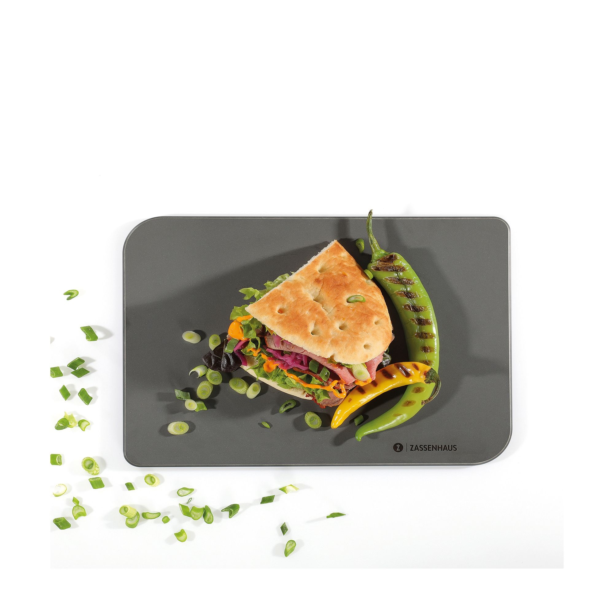 Graues Zassenhaus Schneidbrett COMFORT XPLUS 28 x 20 cm