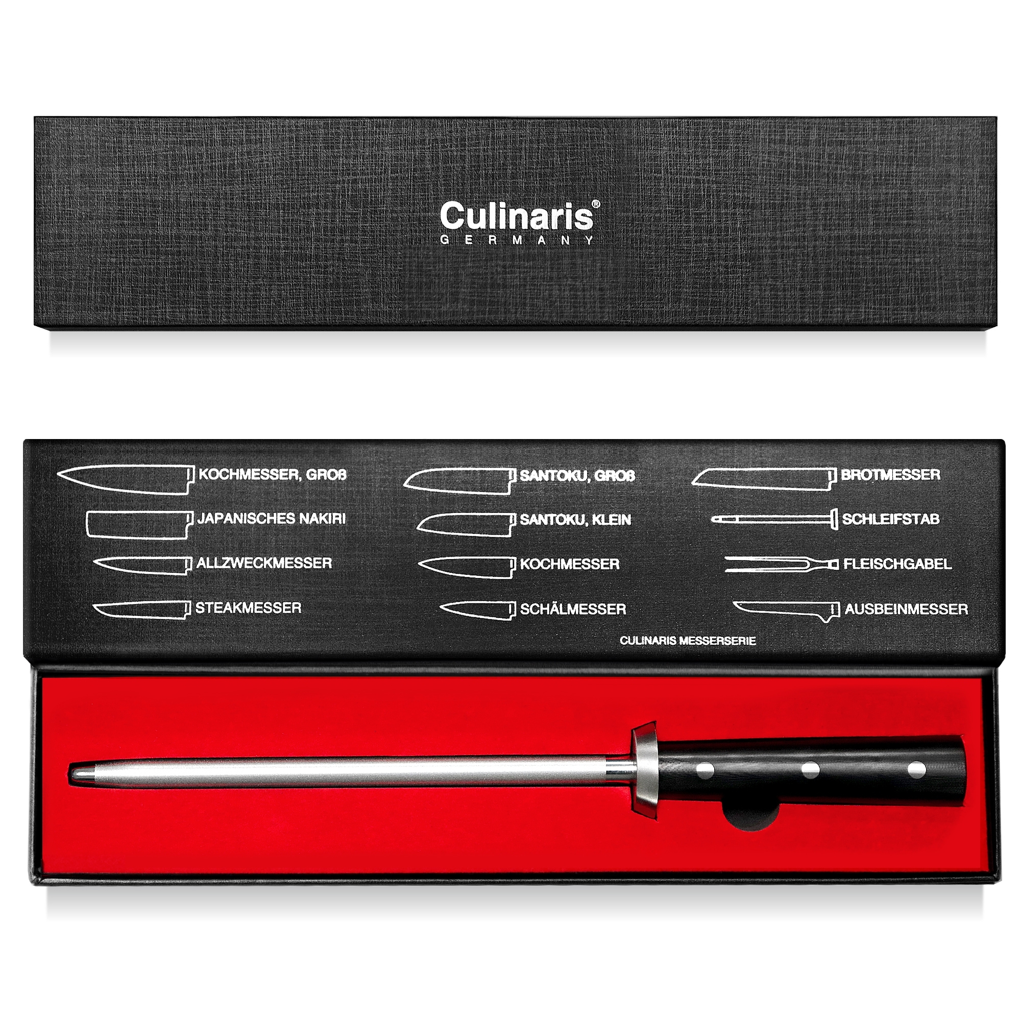 Culinaris - Schleifstab Diamantbeschichtet 23 cm Black Serie | CB-12