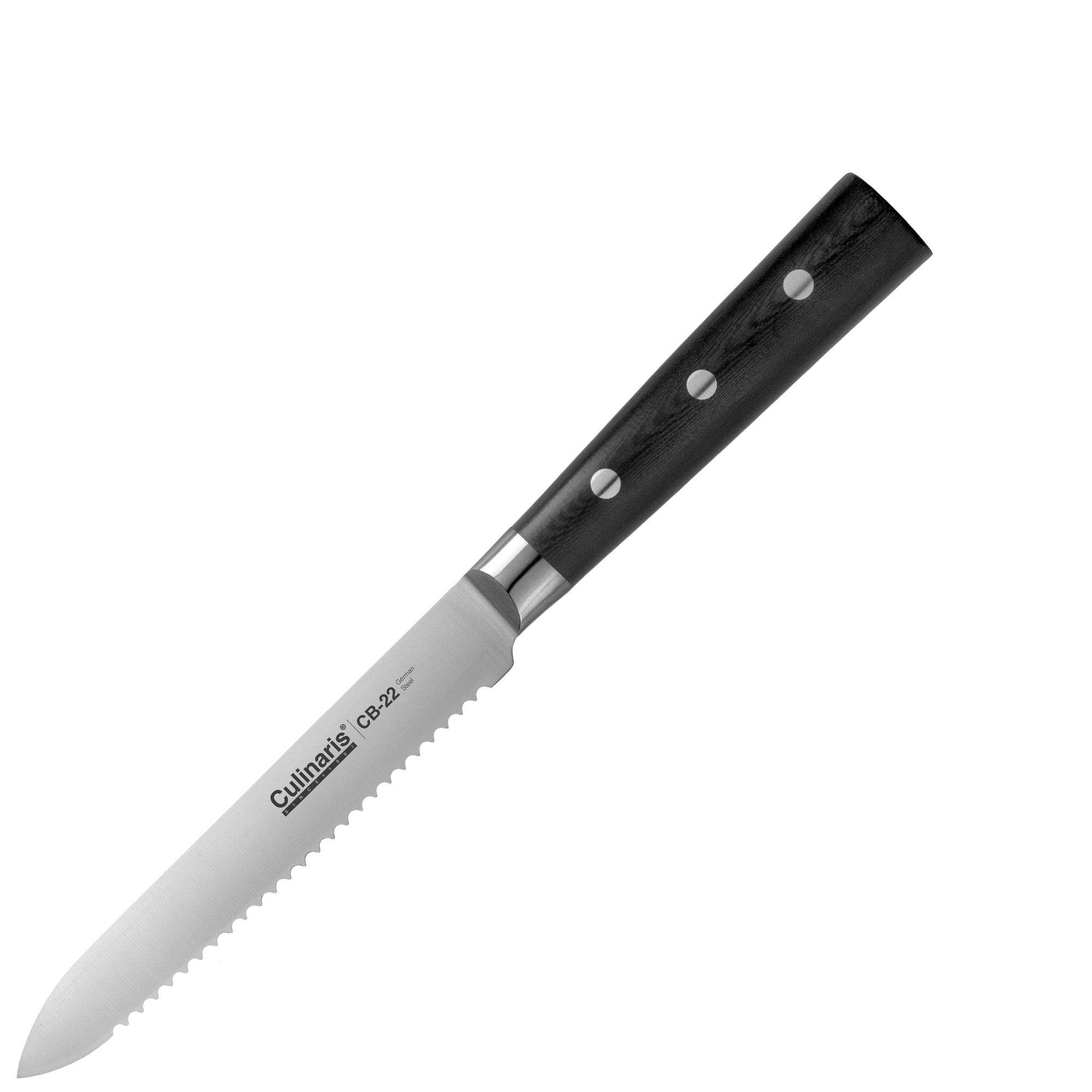 Serrated Utility Knife – Black Series – 13 cm – CB-22 | Culinaris