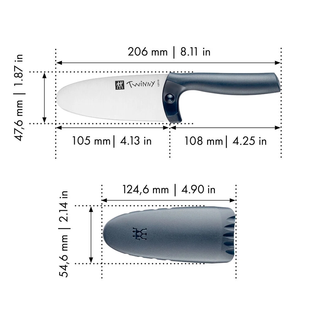 Zwilling - TWINNY - children's chef's knife 10 cm, black/blue