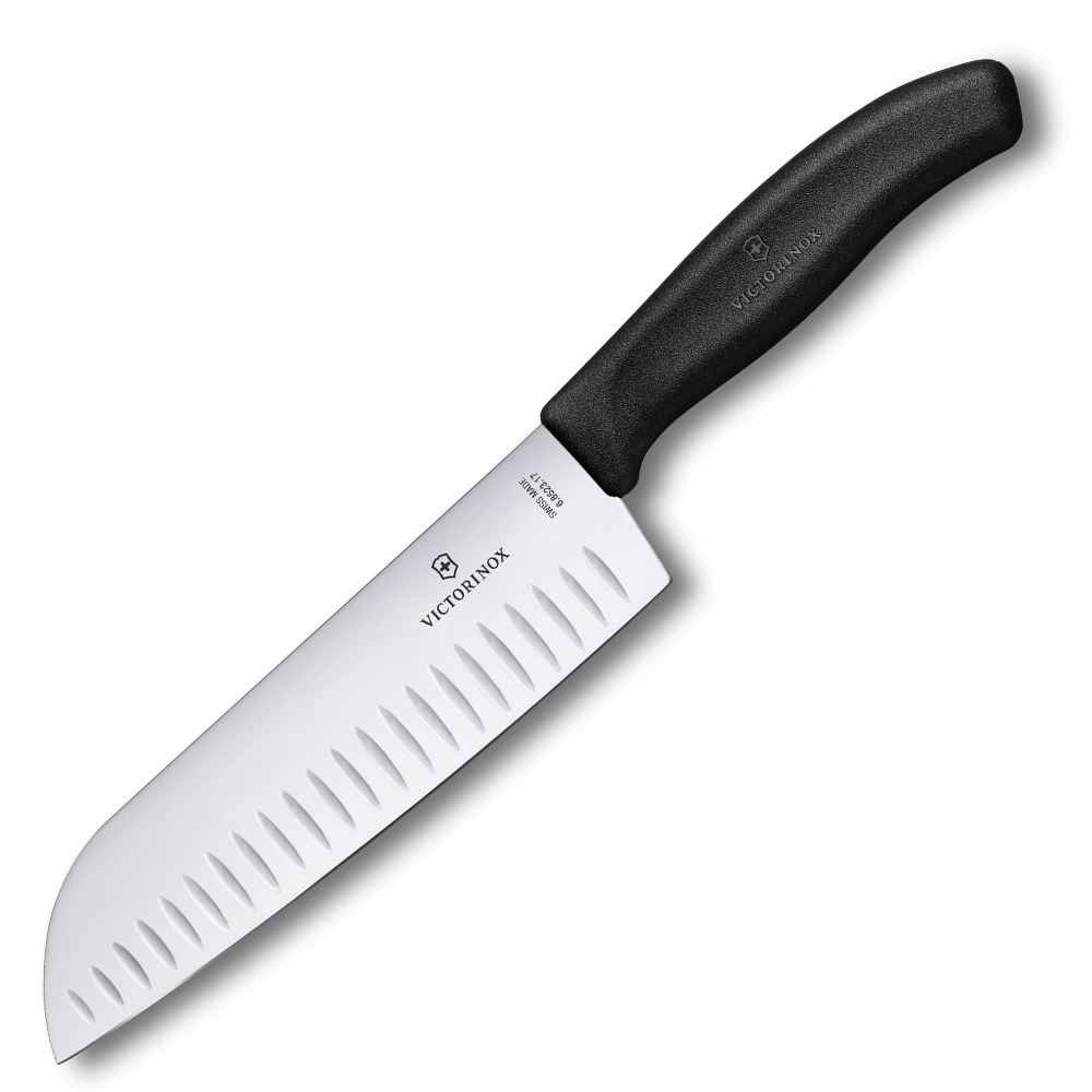 Victorinox - Classic Santoku knife, grooved grind black