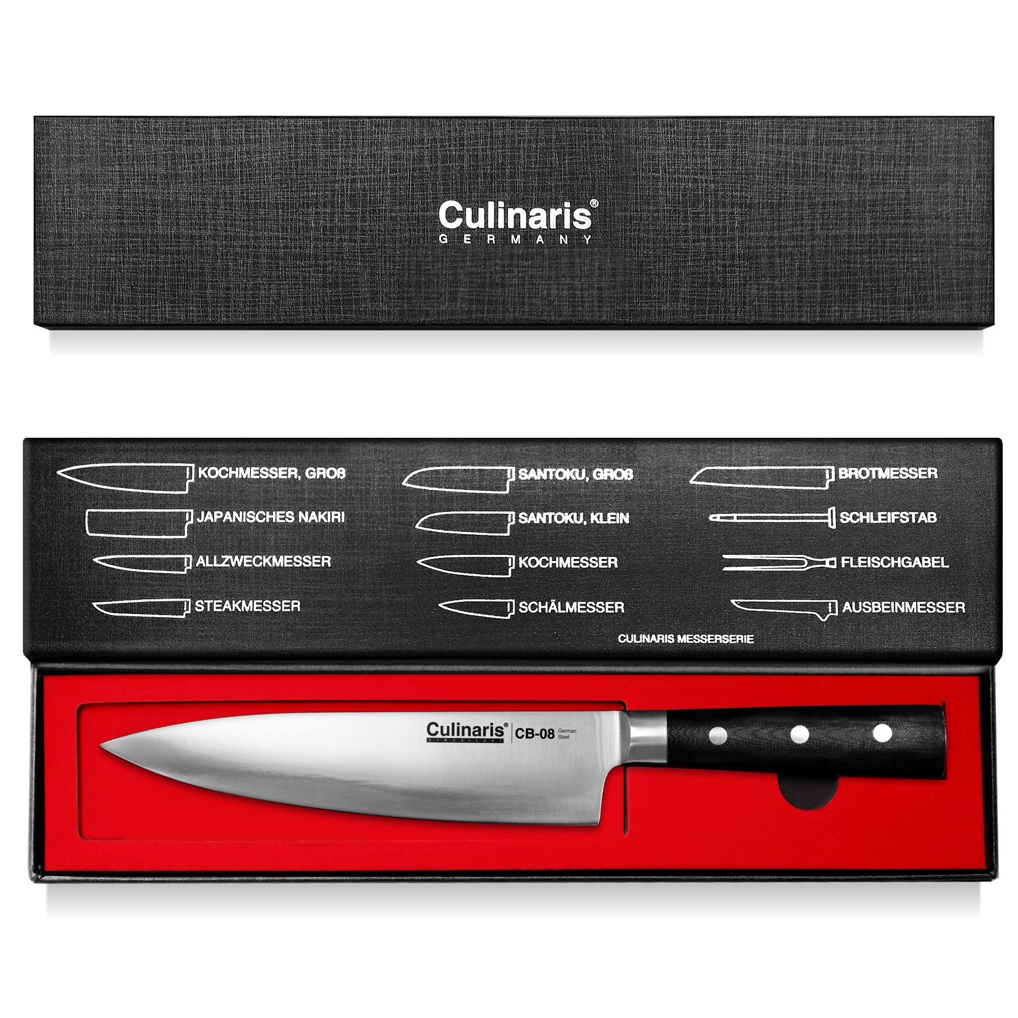 Culinaris - Kochmesser Groß 20 cm Black Serie | CB-08