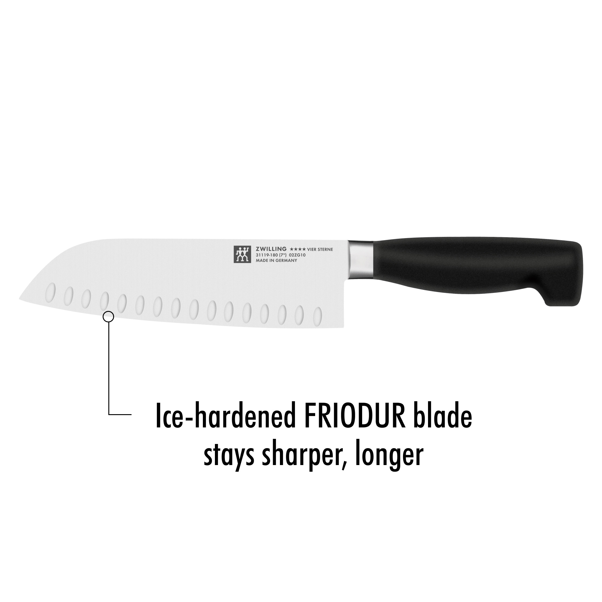 ZWILLING - Santoku with scallops | Four stars | 18 cm