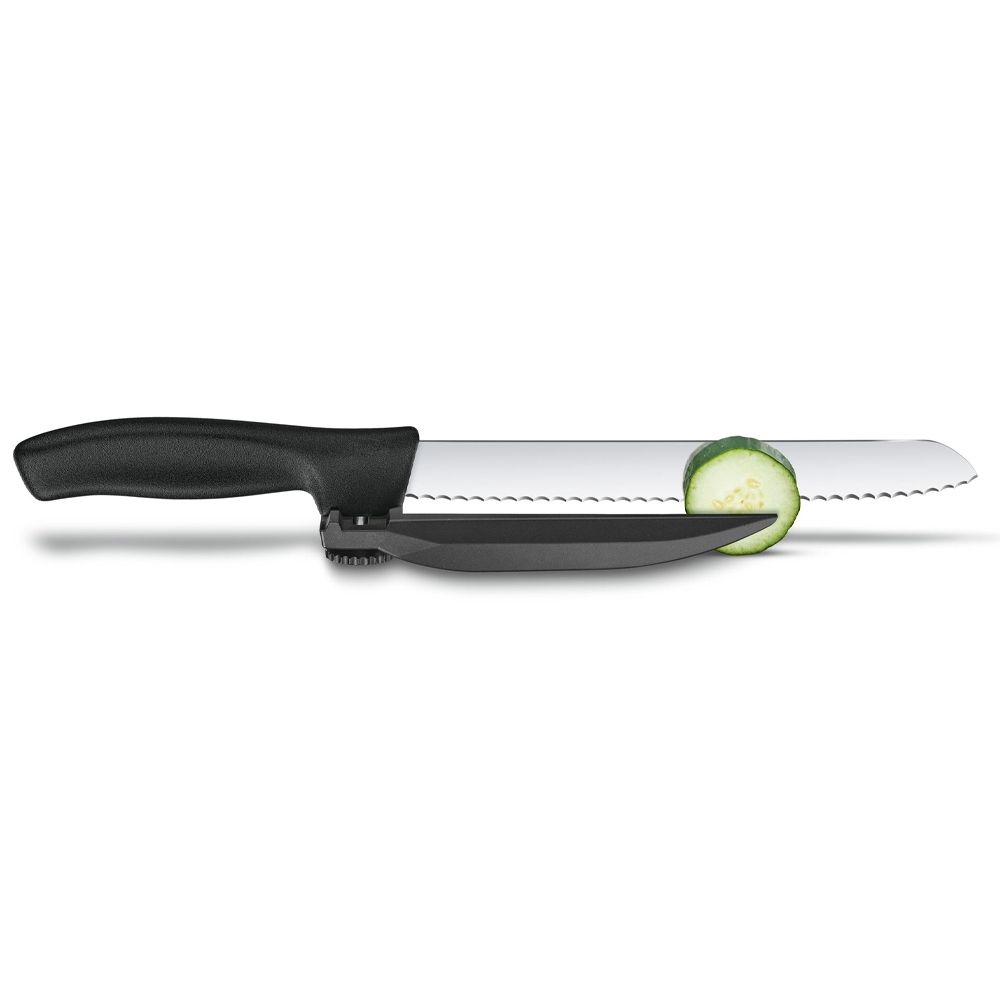 Victorinox - Swiss Classic Dux knife serrated edge black