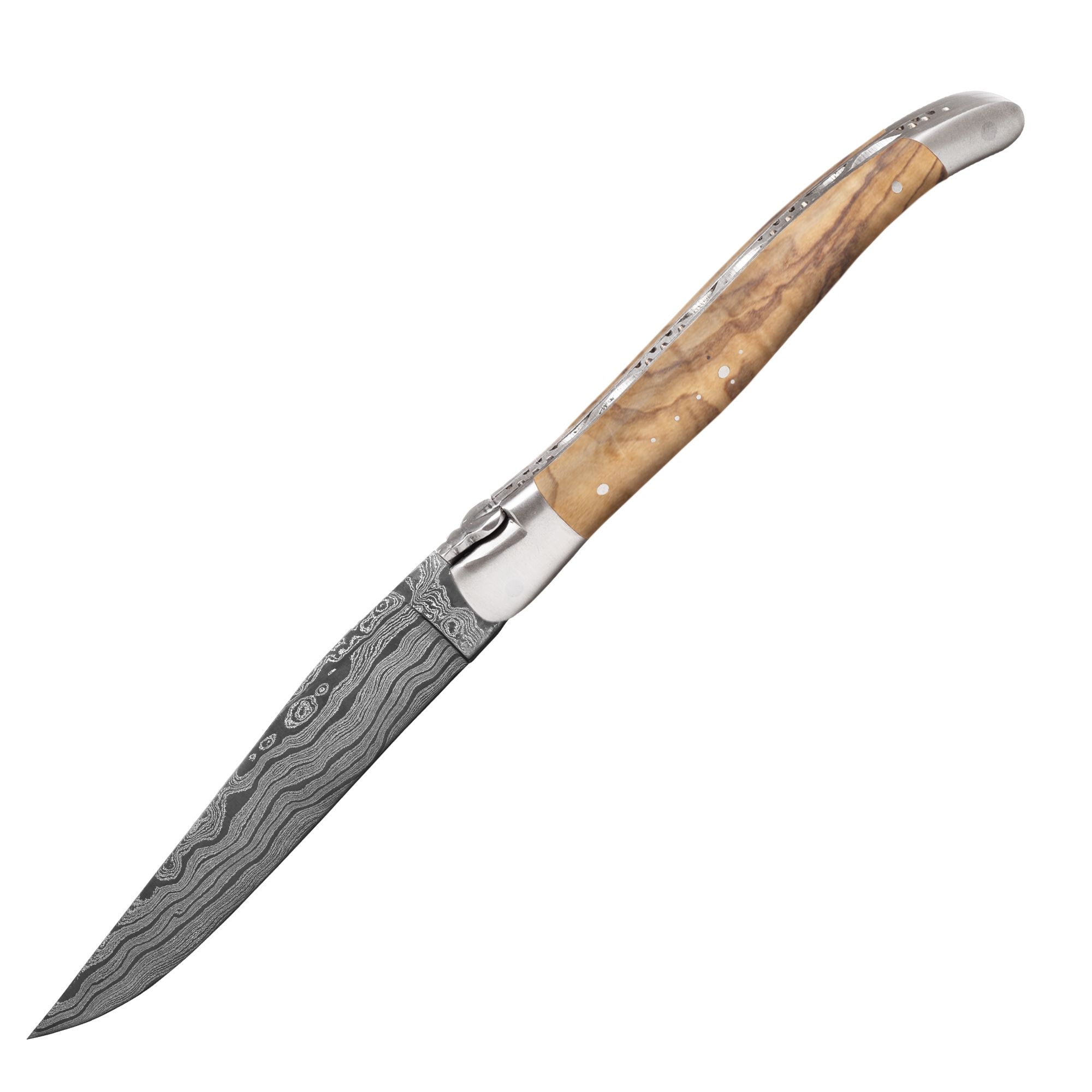 Laguiole - Kalpp-/Taschenmesser Olive mit Damastklinge