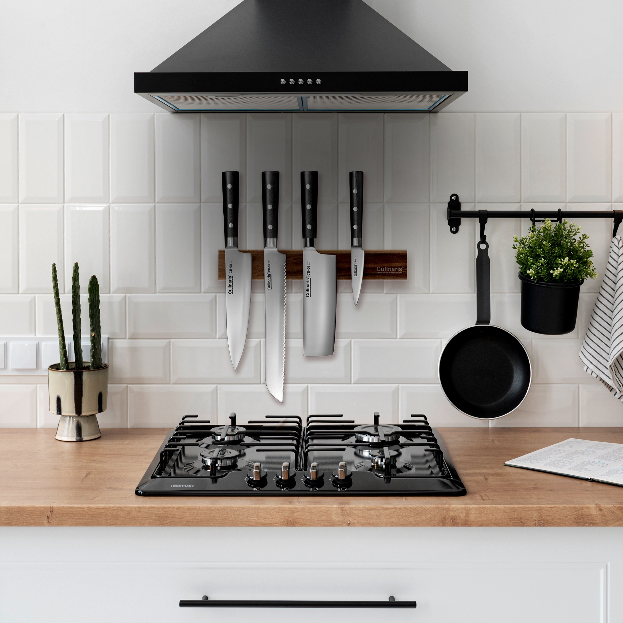 Culinaris Santoku und Schälmesser Black Serie 2-tlg. Set