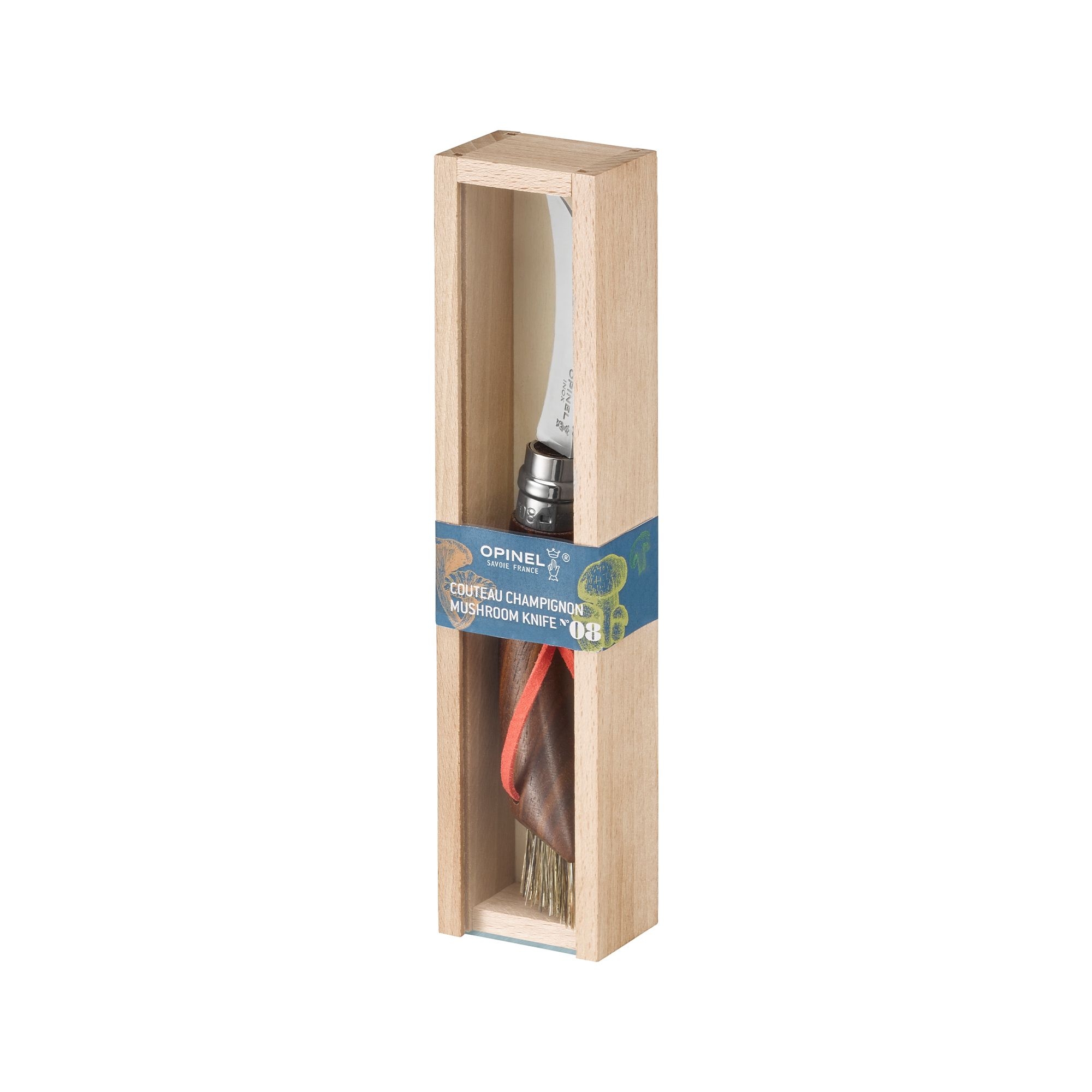 Opinel - Mushroom knife with brush No. 08 - 20 cm - Walnut