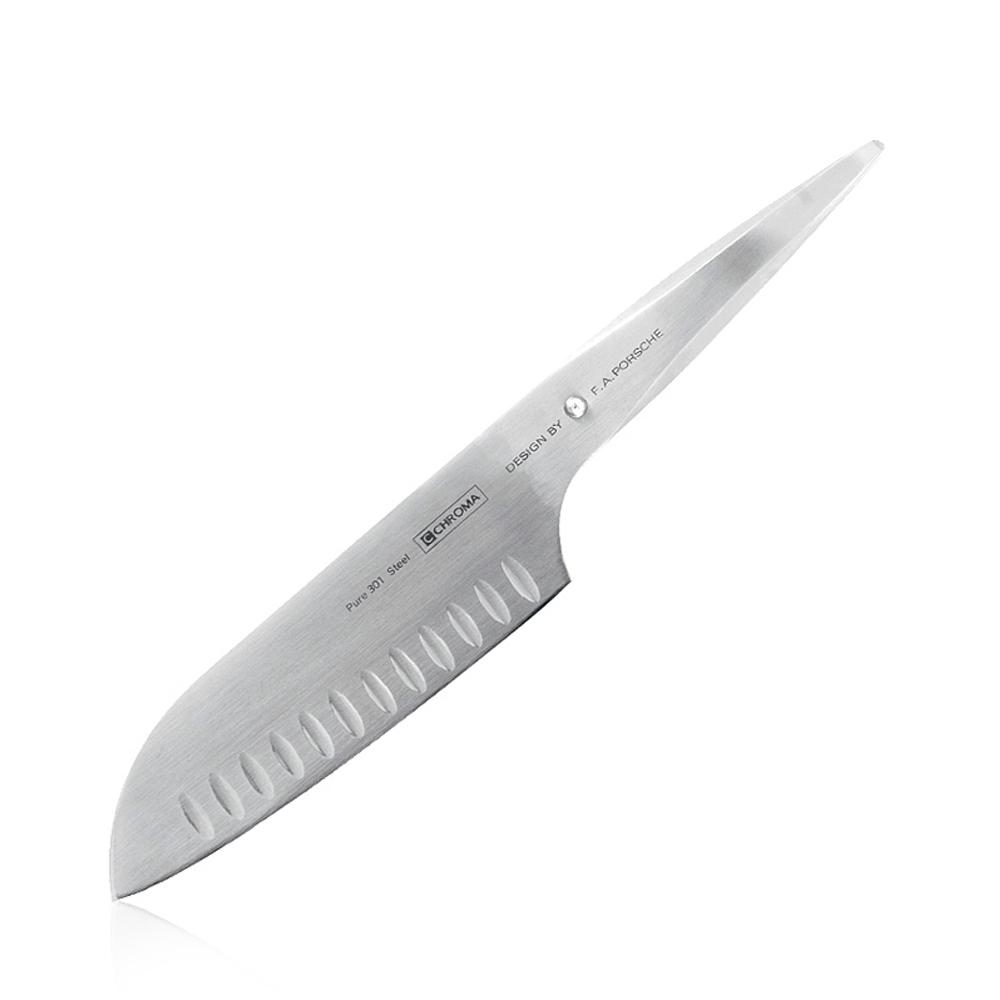 CHROMA type 301 - P-21 Santoku mit Kullenschliff 18 cm