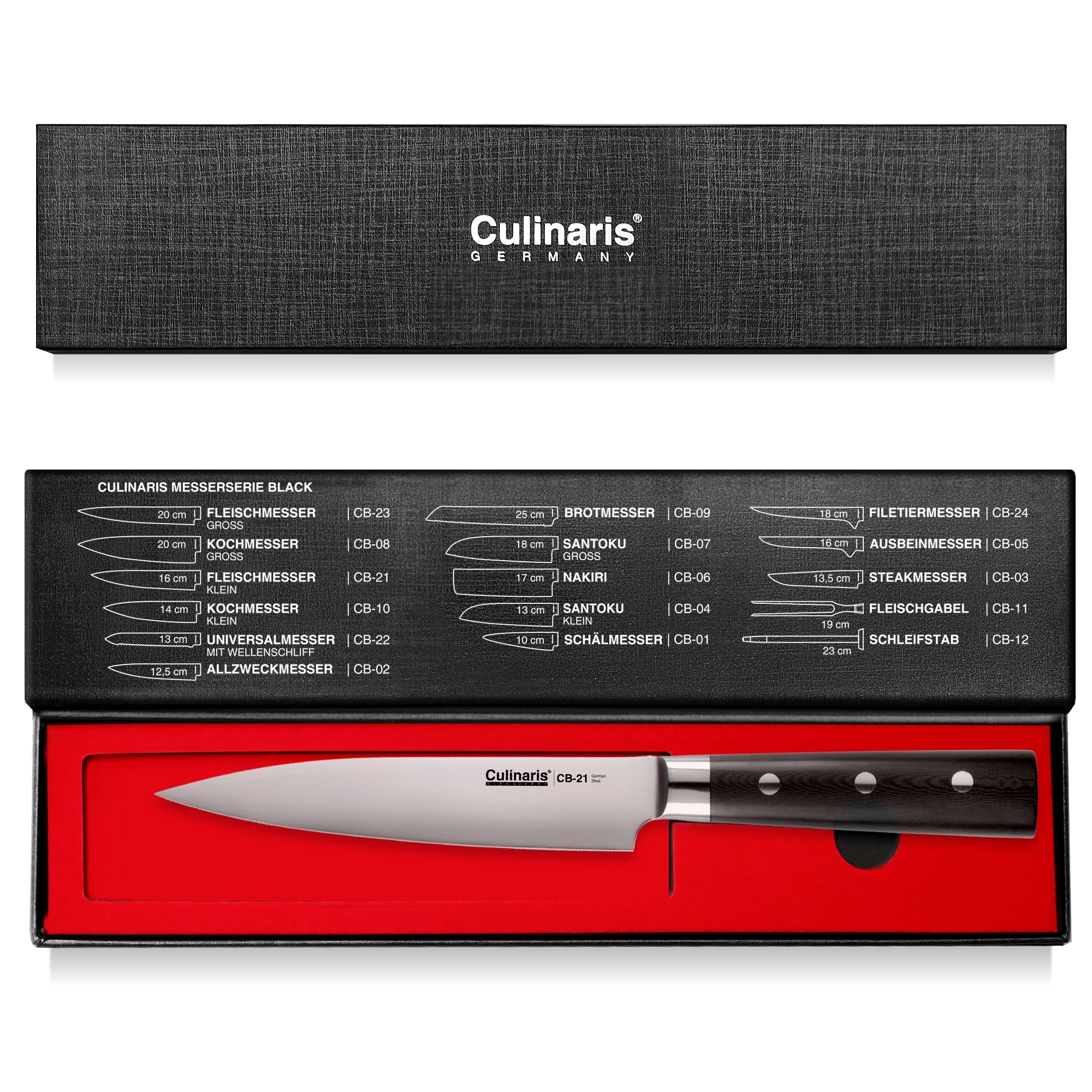 Meat knife, small - Black Series - 16 cm - CB-21 | Culinaris