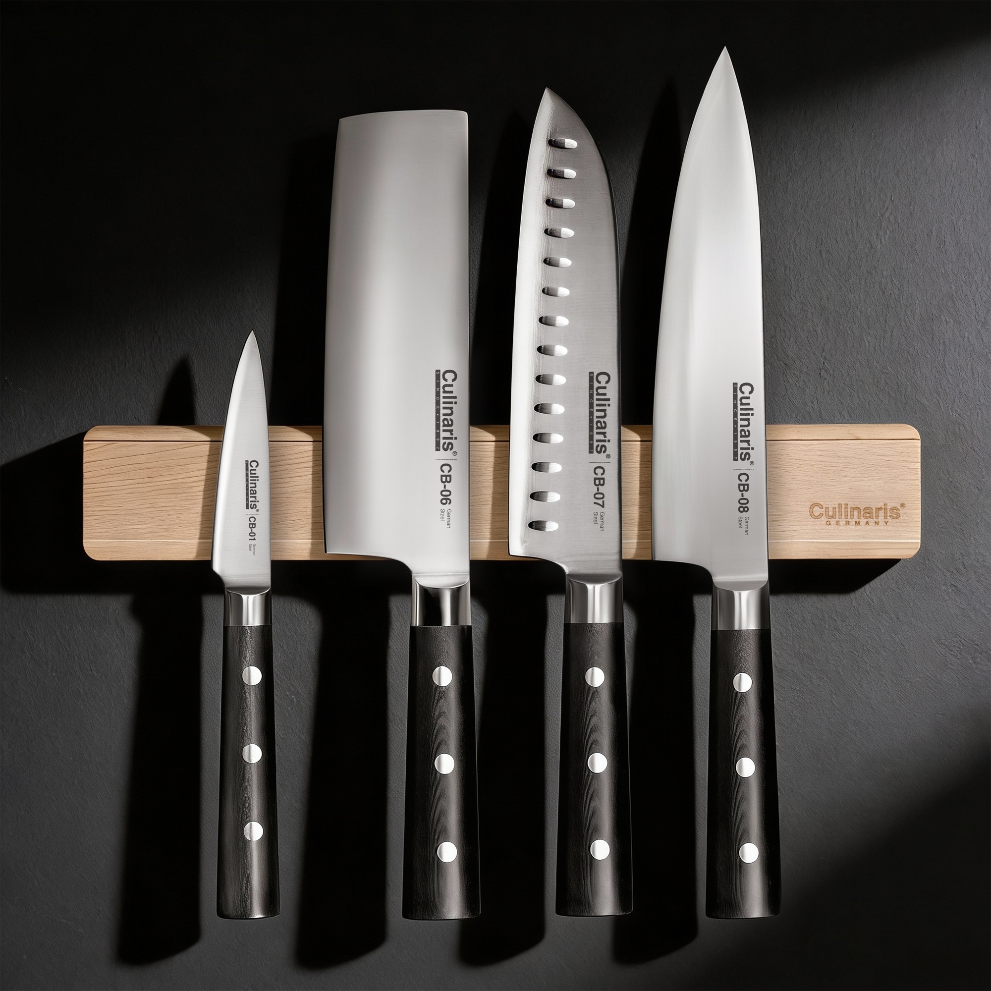 Culinaris maple 40 cm magnetic rack for safe knife storage