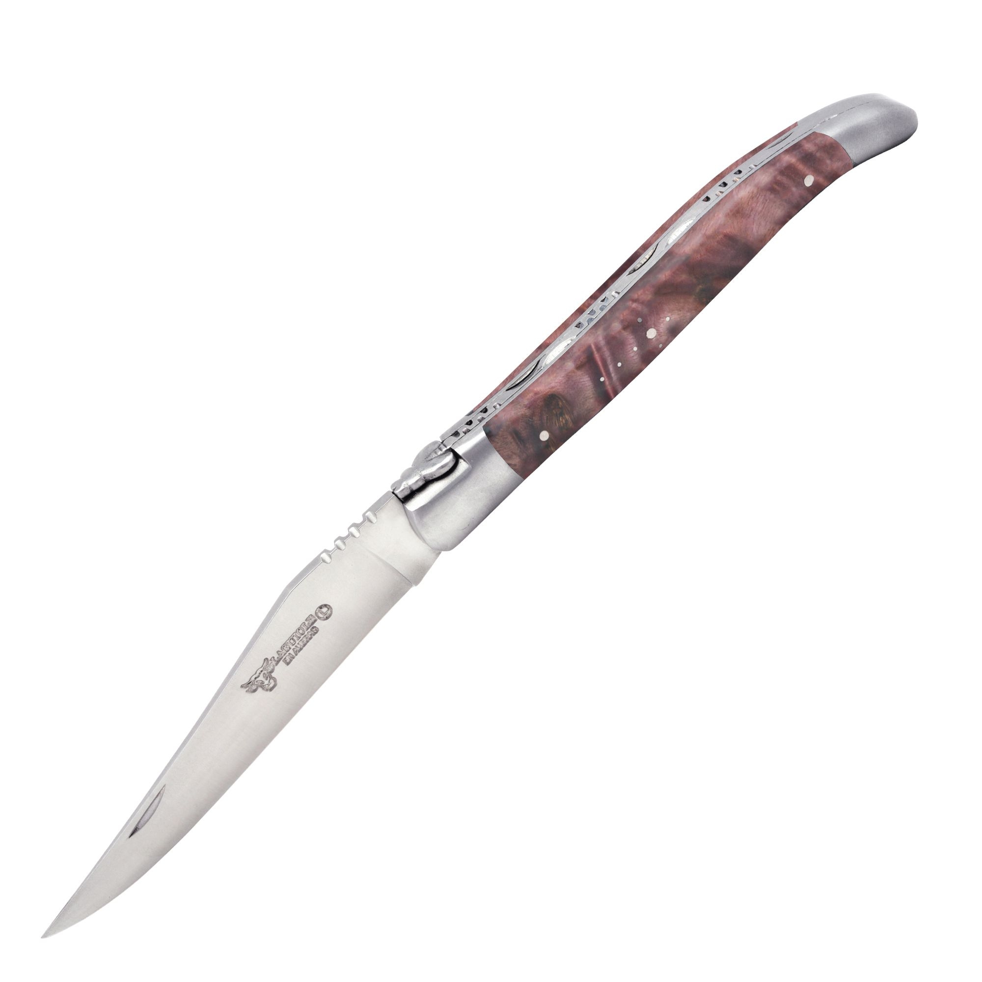 Laguiole - Klapp-/Taschenmesser 12 cm Pappelwurzel weinrot