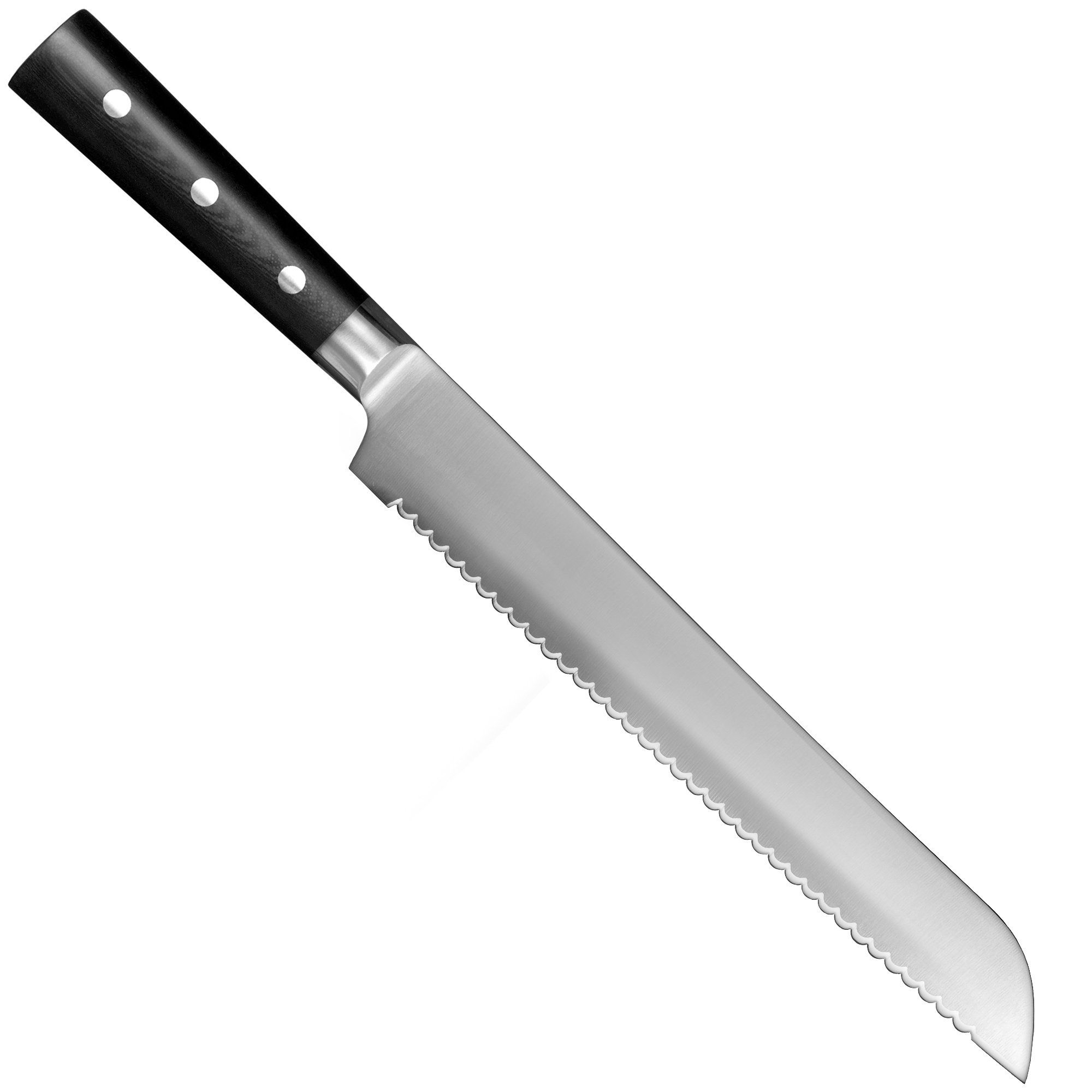 Culinaris - Brotmesser doppelseitig geschliffene Klinge 25 cm Black Serie | CB-09