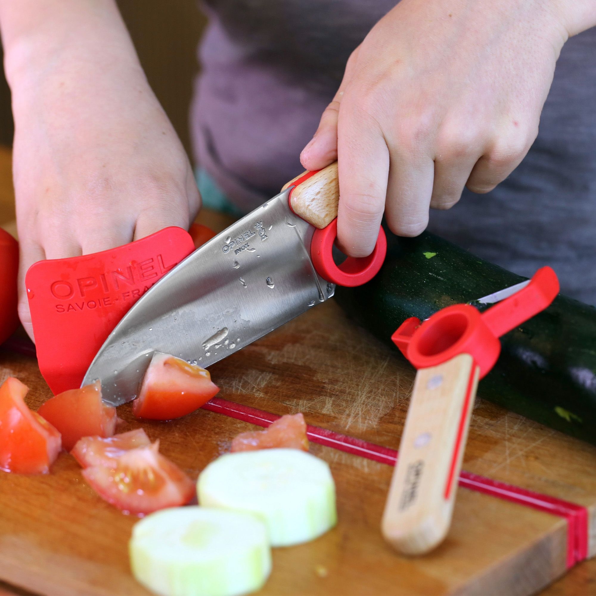 Opinel - Kinder Küchenmesser-Set - Le Petit Chef - 3-tlg. - rot
