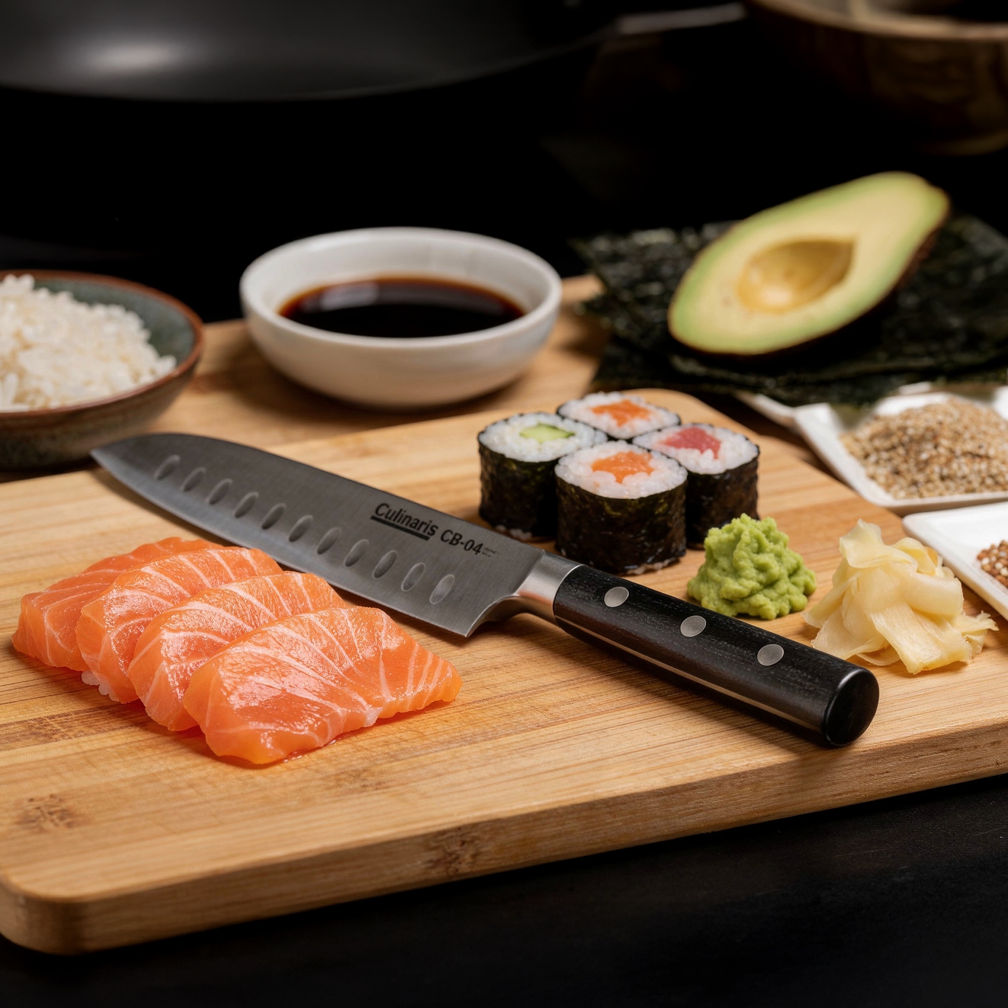 Santoku klein Black Serie 13 cm CB-04 von Culinaris