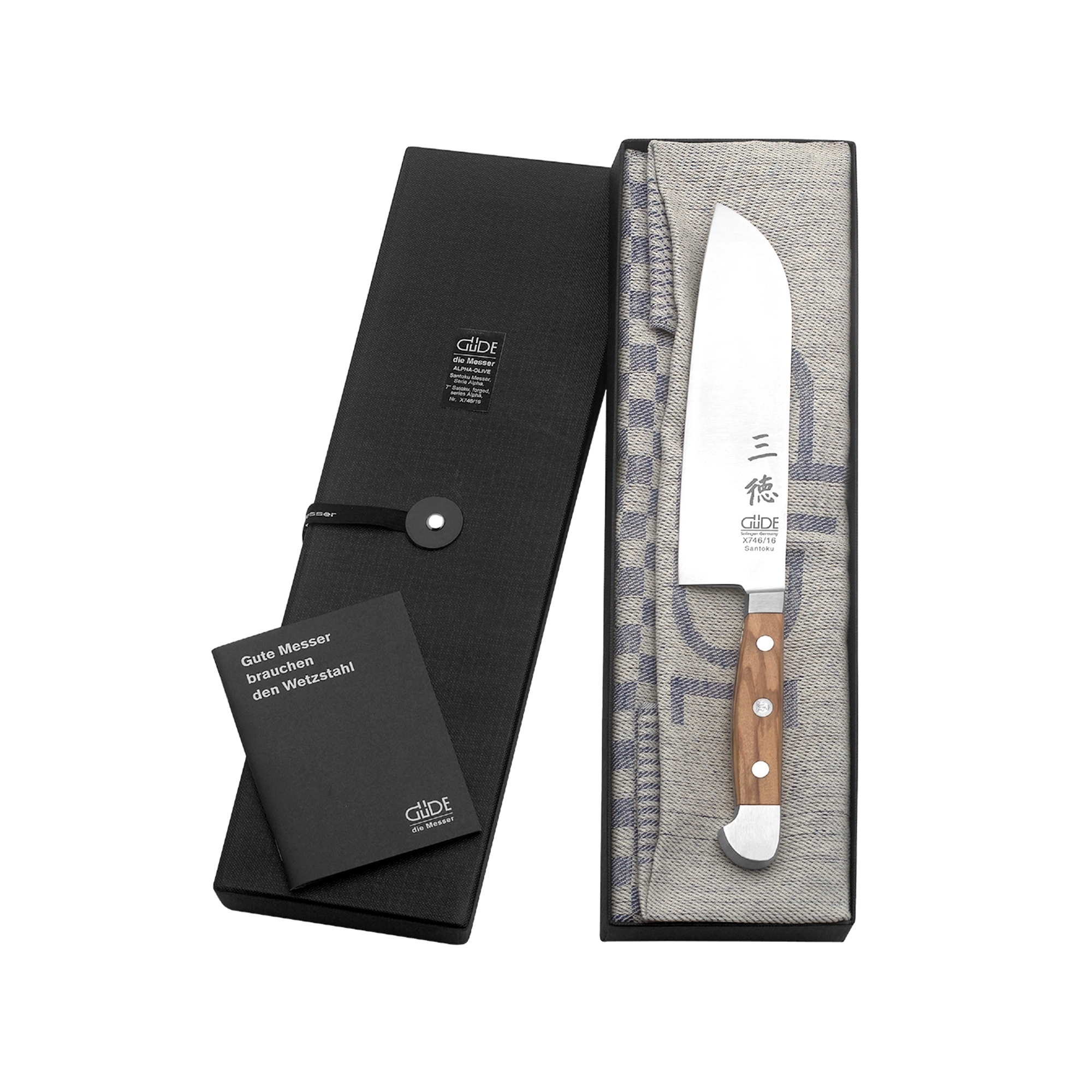 Güde - Präsentpaket Santoku - Alpha Olive