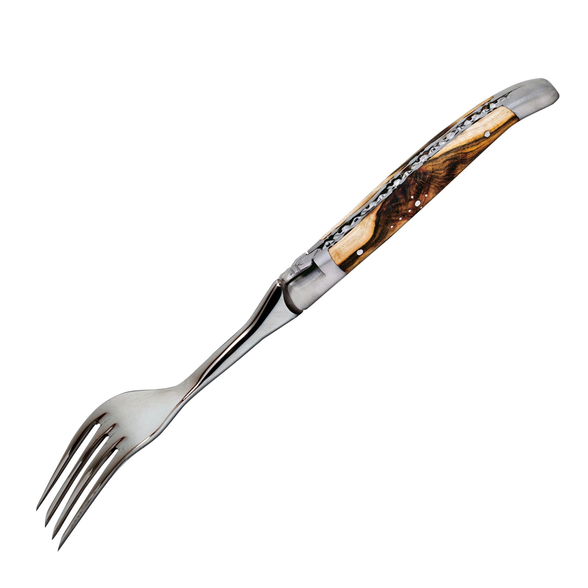 Elegant Laguiole fork with olive wood handle