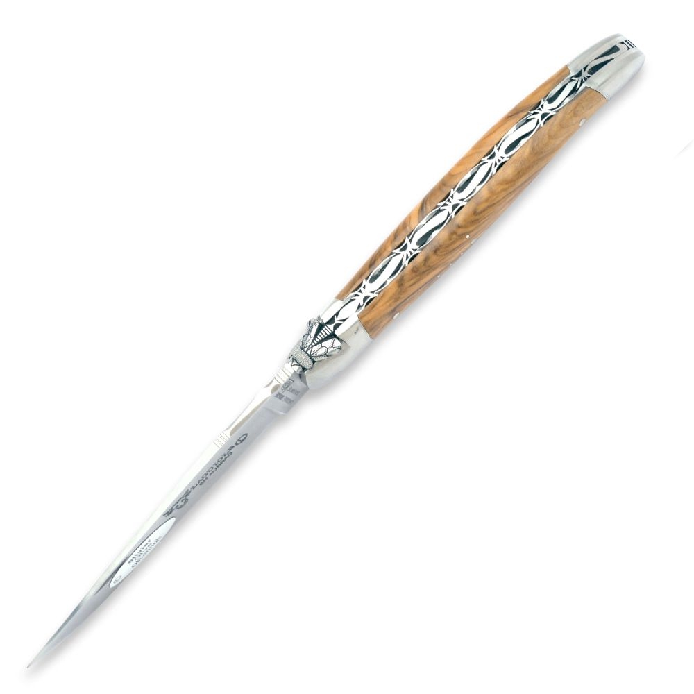 Laguiole - Klapp-/Taschenmesser guillochiert Olive