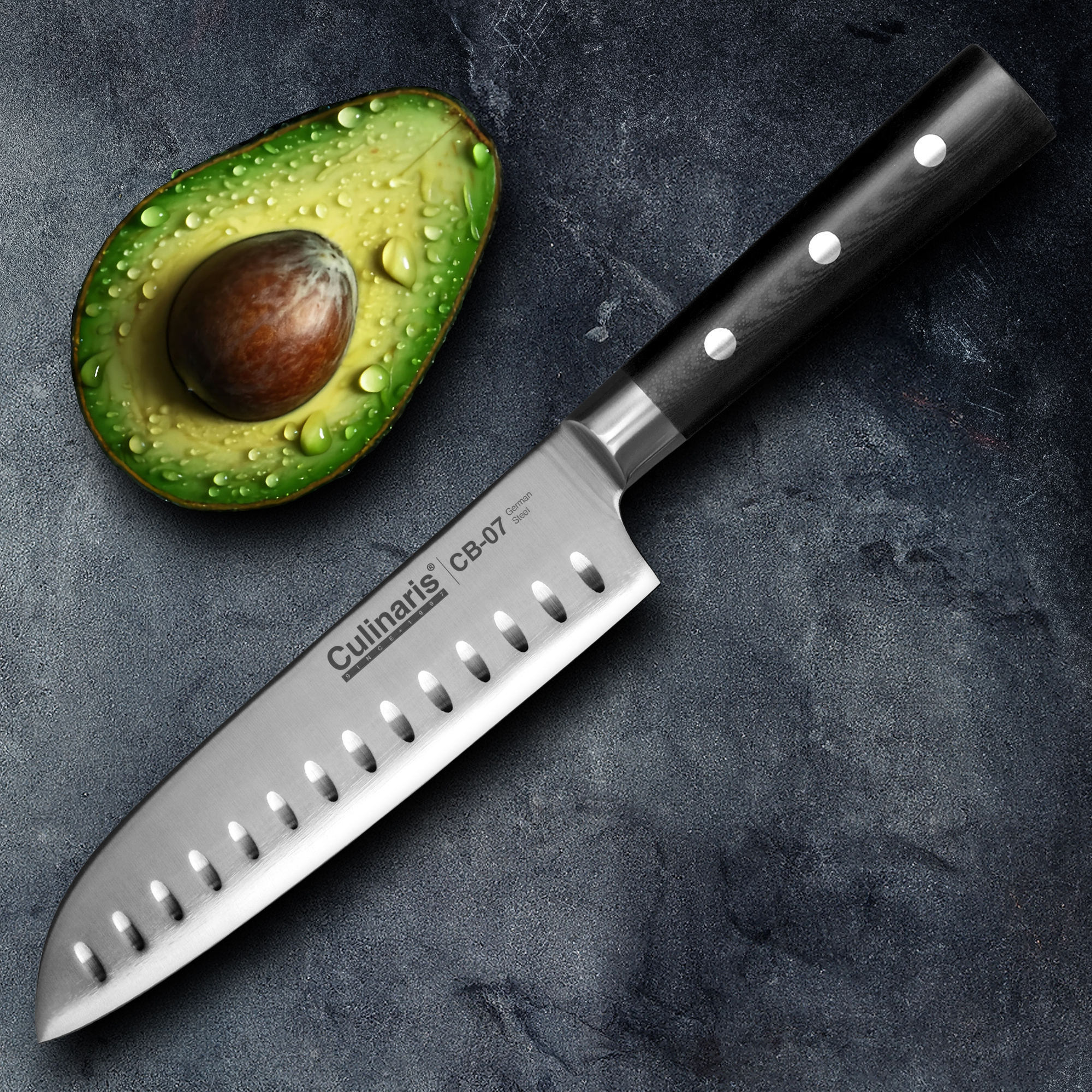 Culinaris Santoku groß Black Serie 18 cm CB-07 Messer