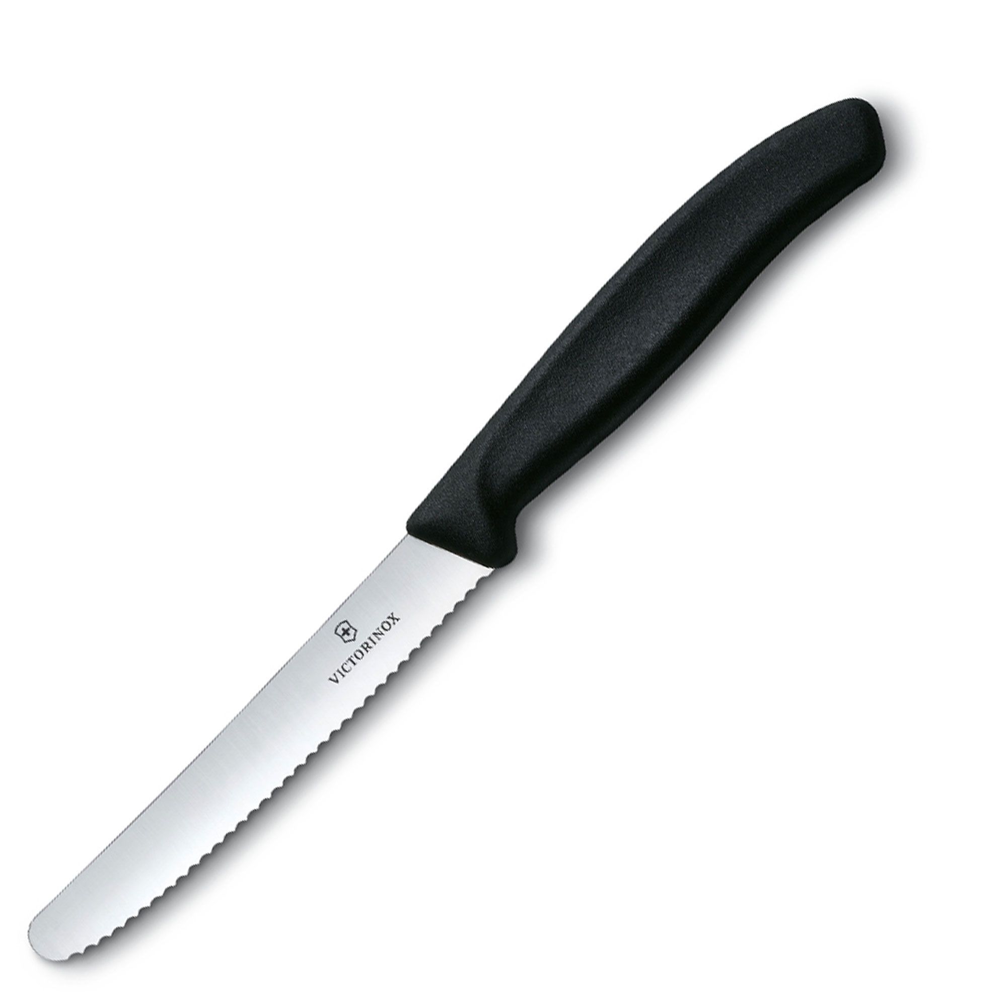 Victorinox - Tomaten- und Tafelmesser mit Wellenschliff, schwarz