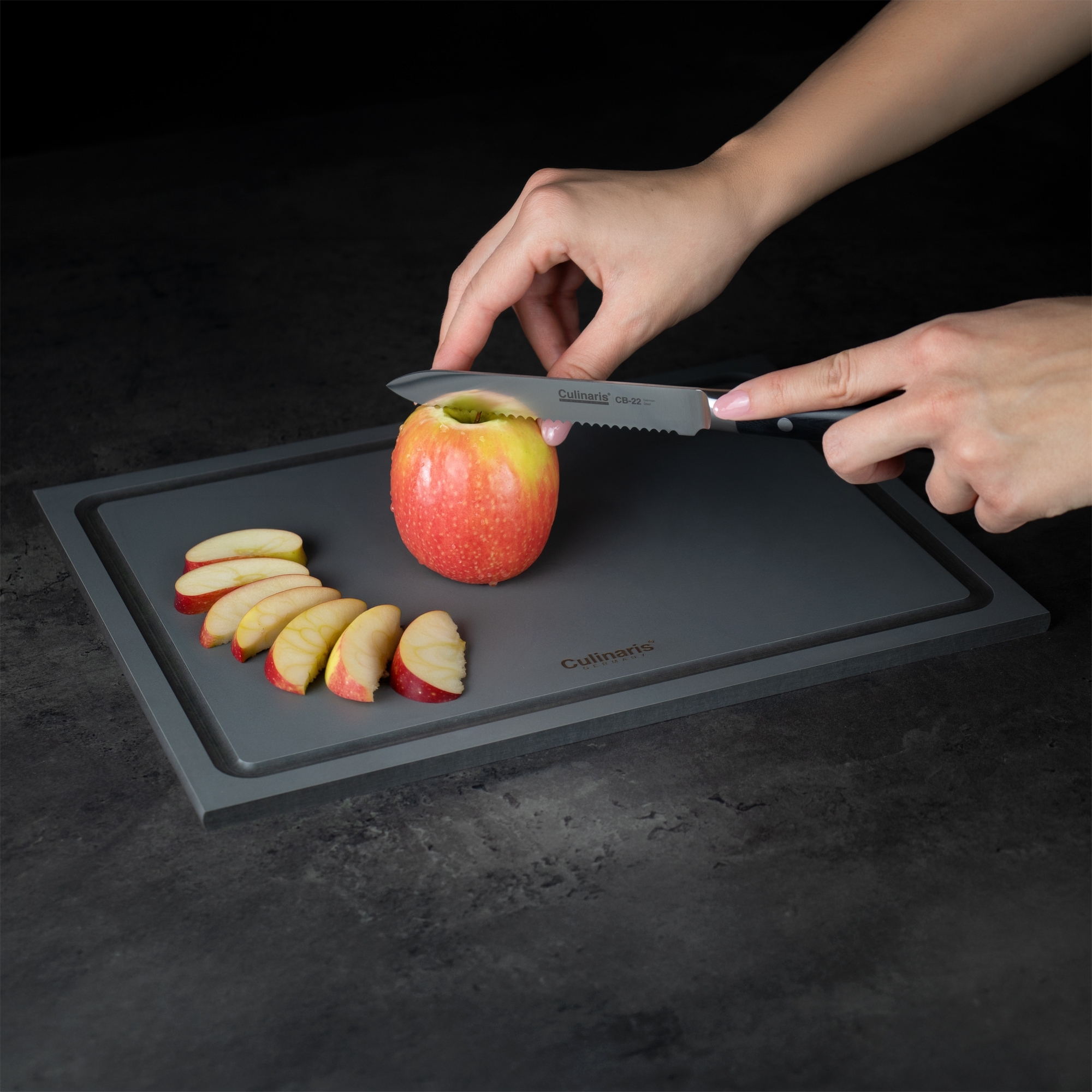 Cutting board NERO GRIGIO - 35 x 25 x 0.9 cm | Culinaris