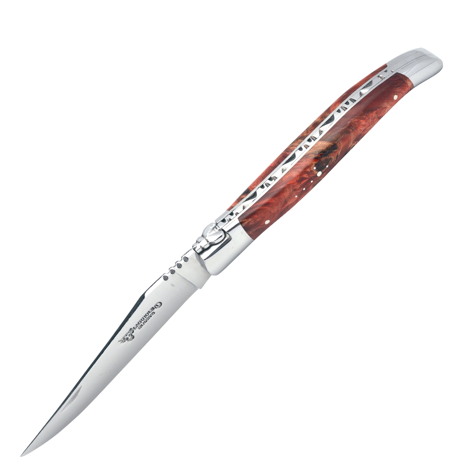 Laguiole - Klapp-/Taschenmesser 12 cm Pappelwurzel rot