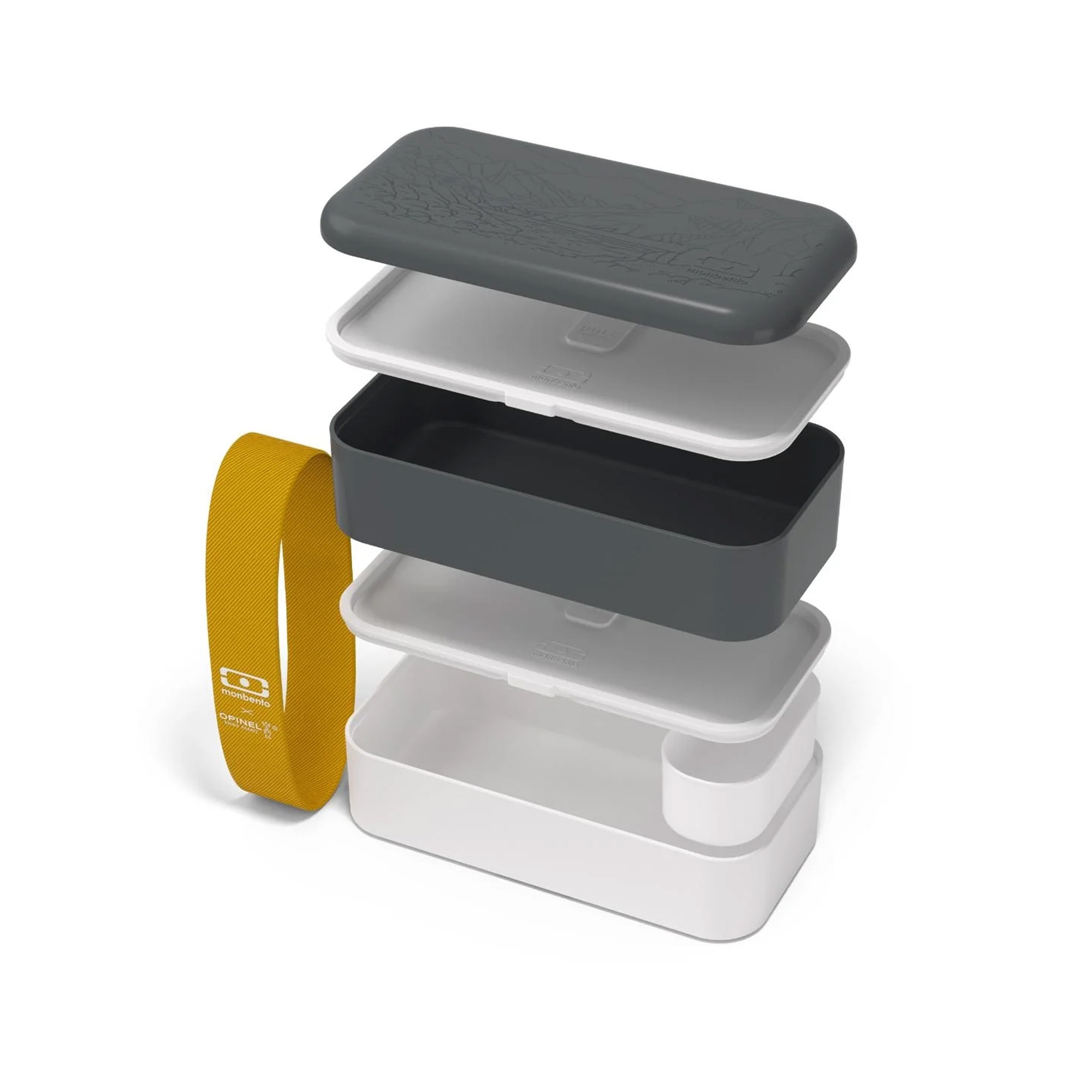 Opinel Monbento Lunch Kit stapelbare Lunchbox grau weiß