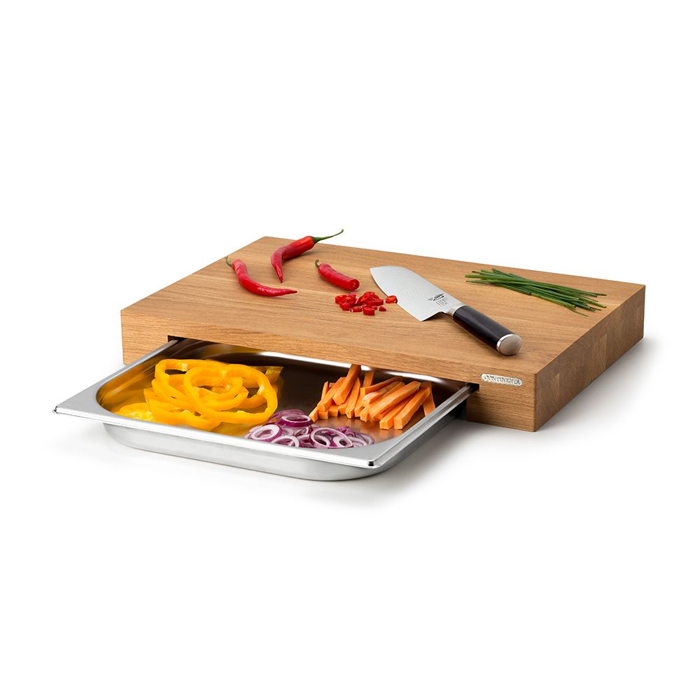 Continenta - cutting board with drawer, oak