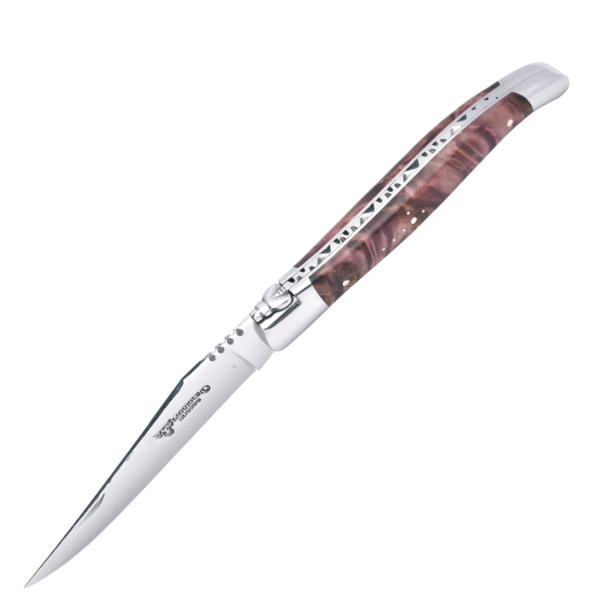 Laguiole - Klapp-/Taschenmesser 12 cm Pappelwurzel weinrot glänzend