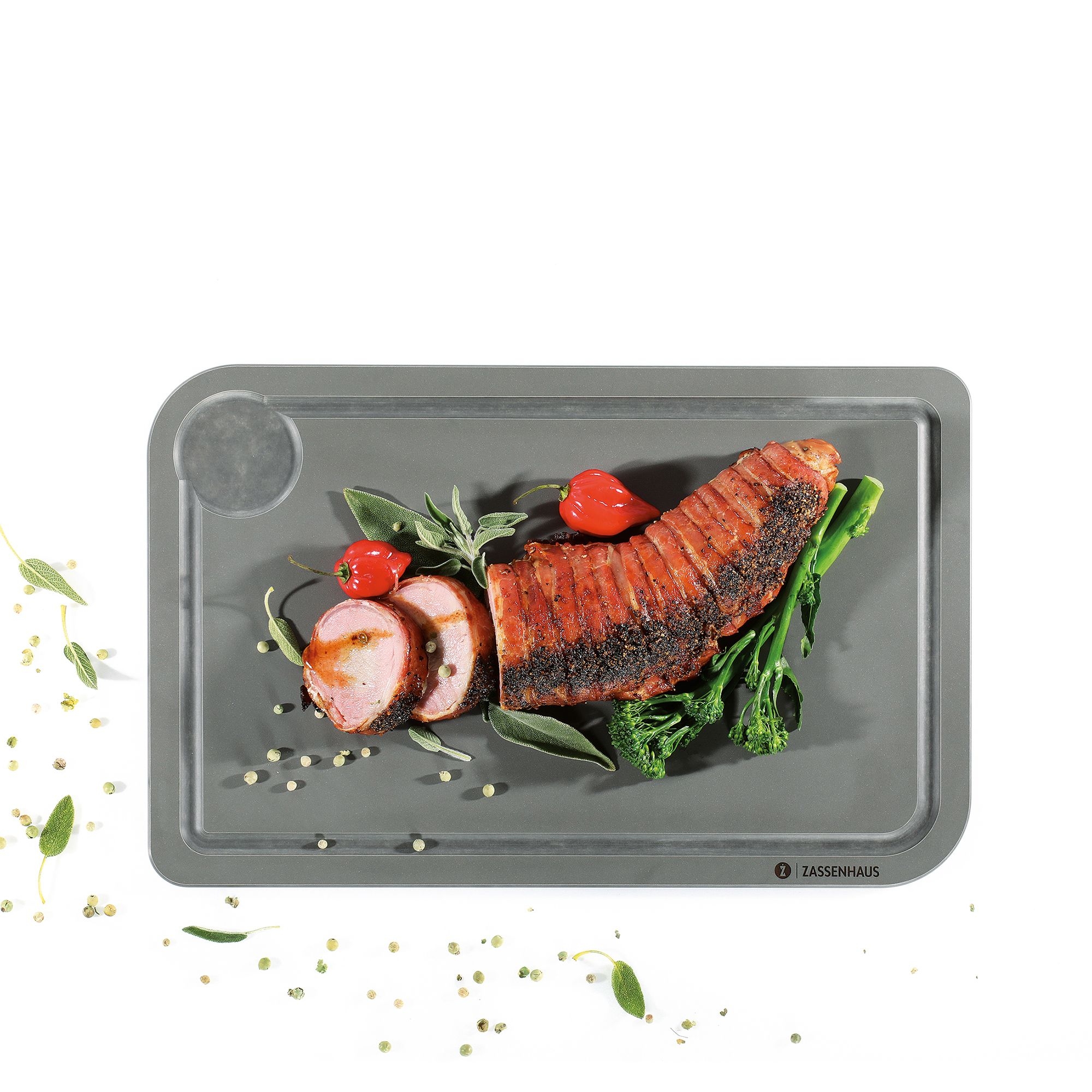 Graues Zassenhaus Tranchierbrett COMFORT XPLUS 36 x 23 cm