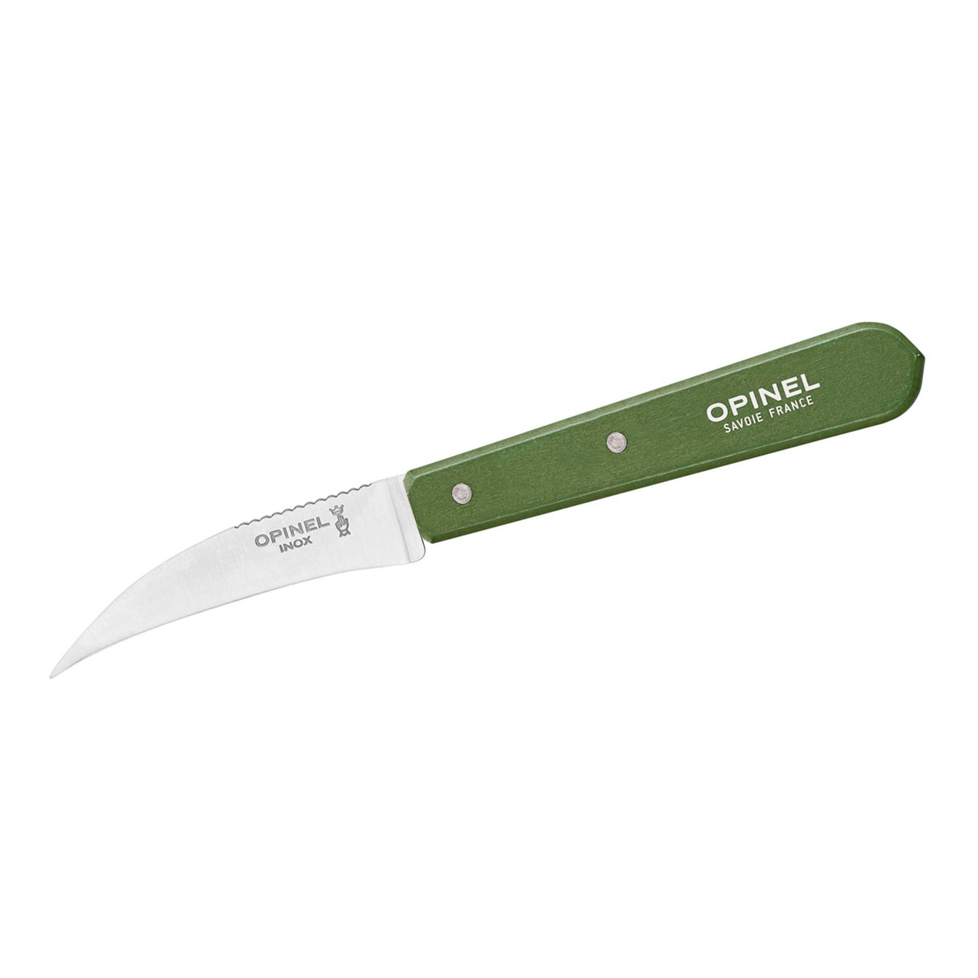 Opinel Gemüsemesser No 114 mit gebogener Klinge, khaki