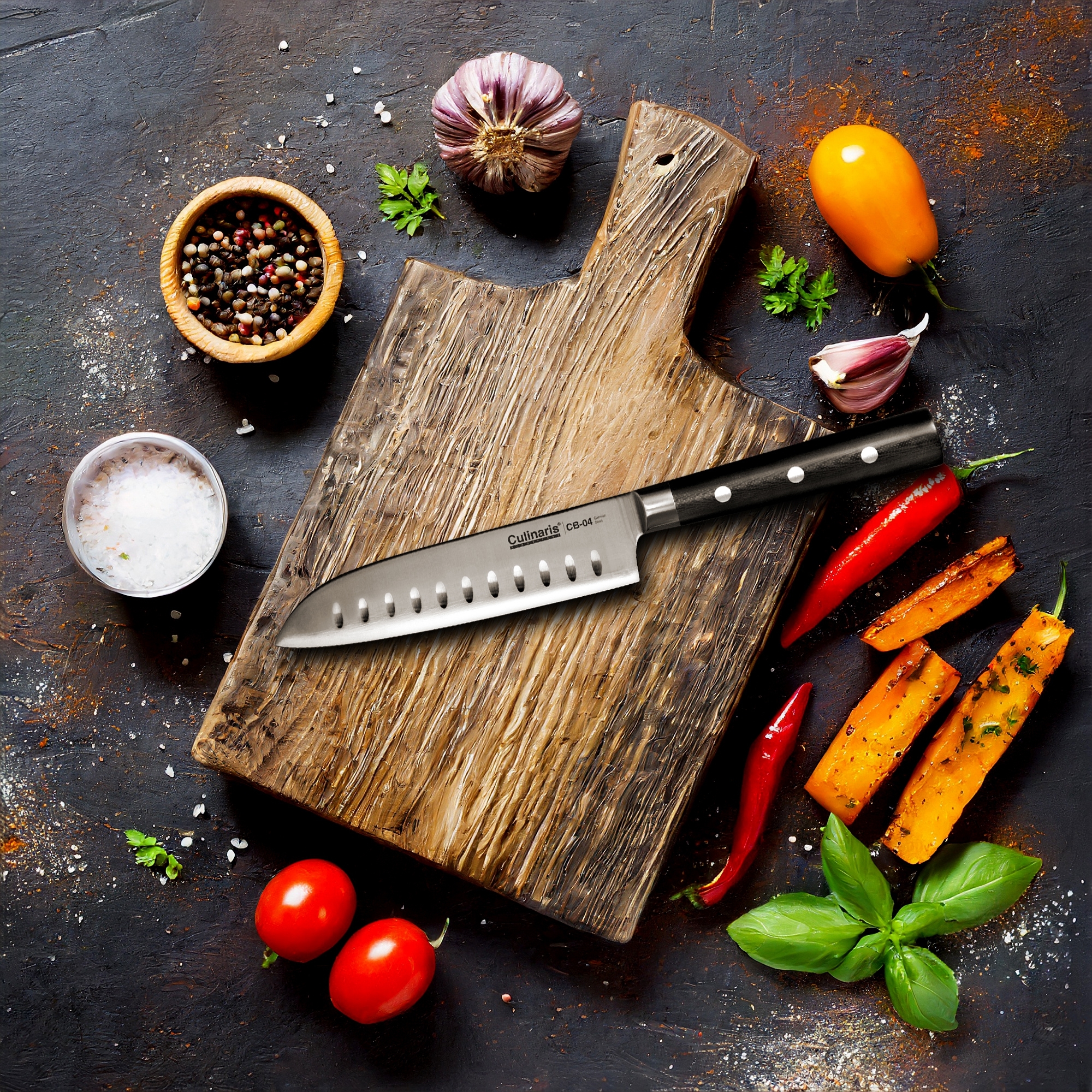 Culinaris - Santoku klein 13 cm Black Serie | CB-04