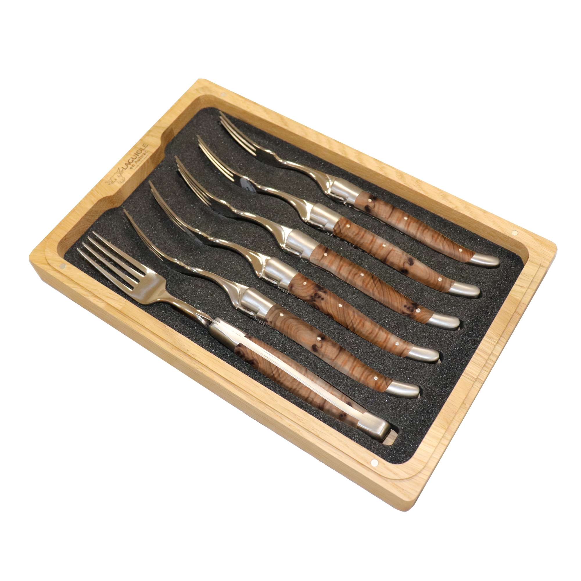 Laguiole - Steak fork - juniper - set of 6