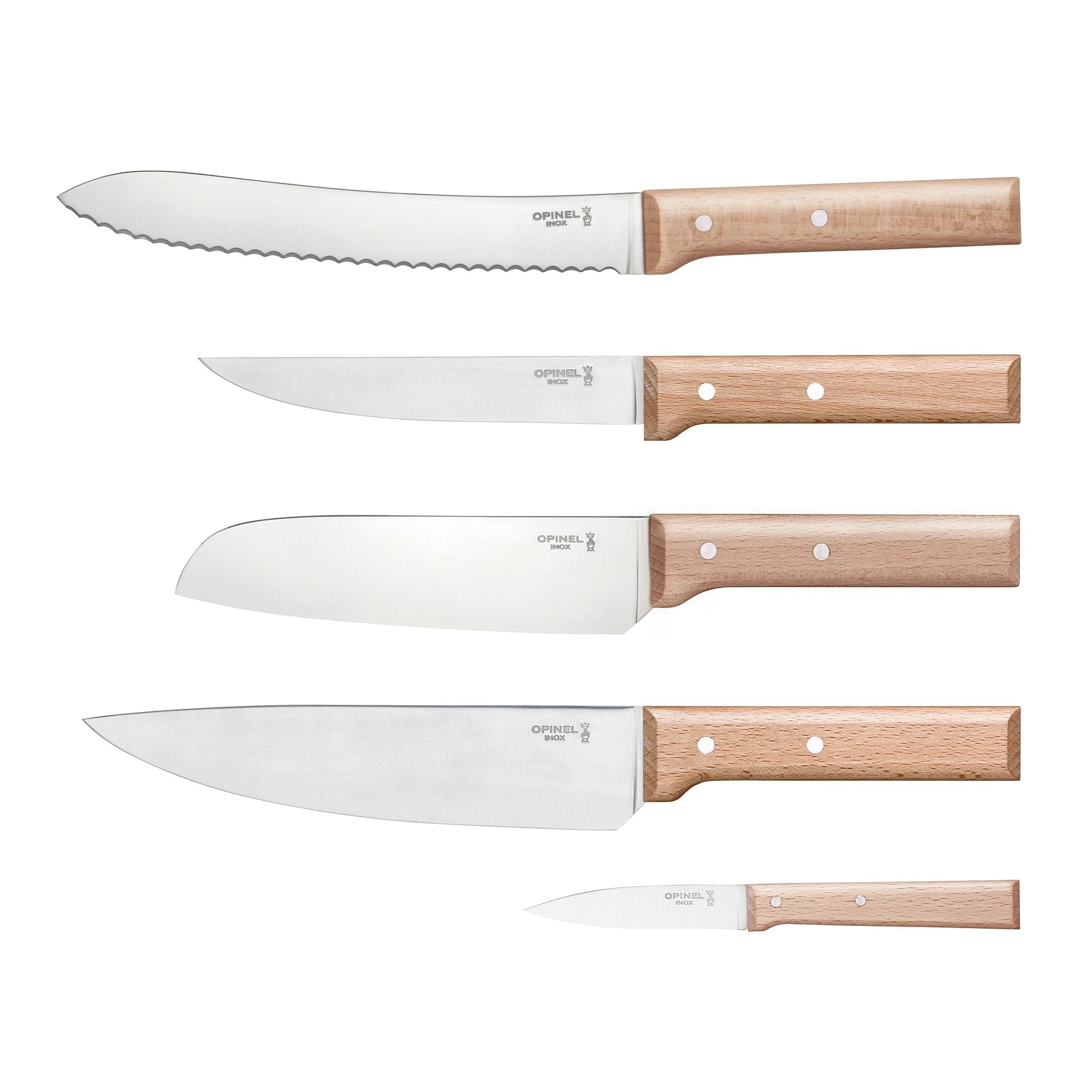 Opinel - Brot Messerblock - PARALLELE - Messer-Set - 6-tlg.