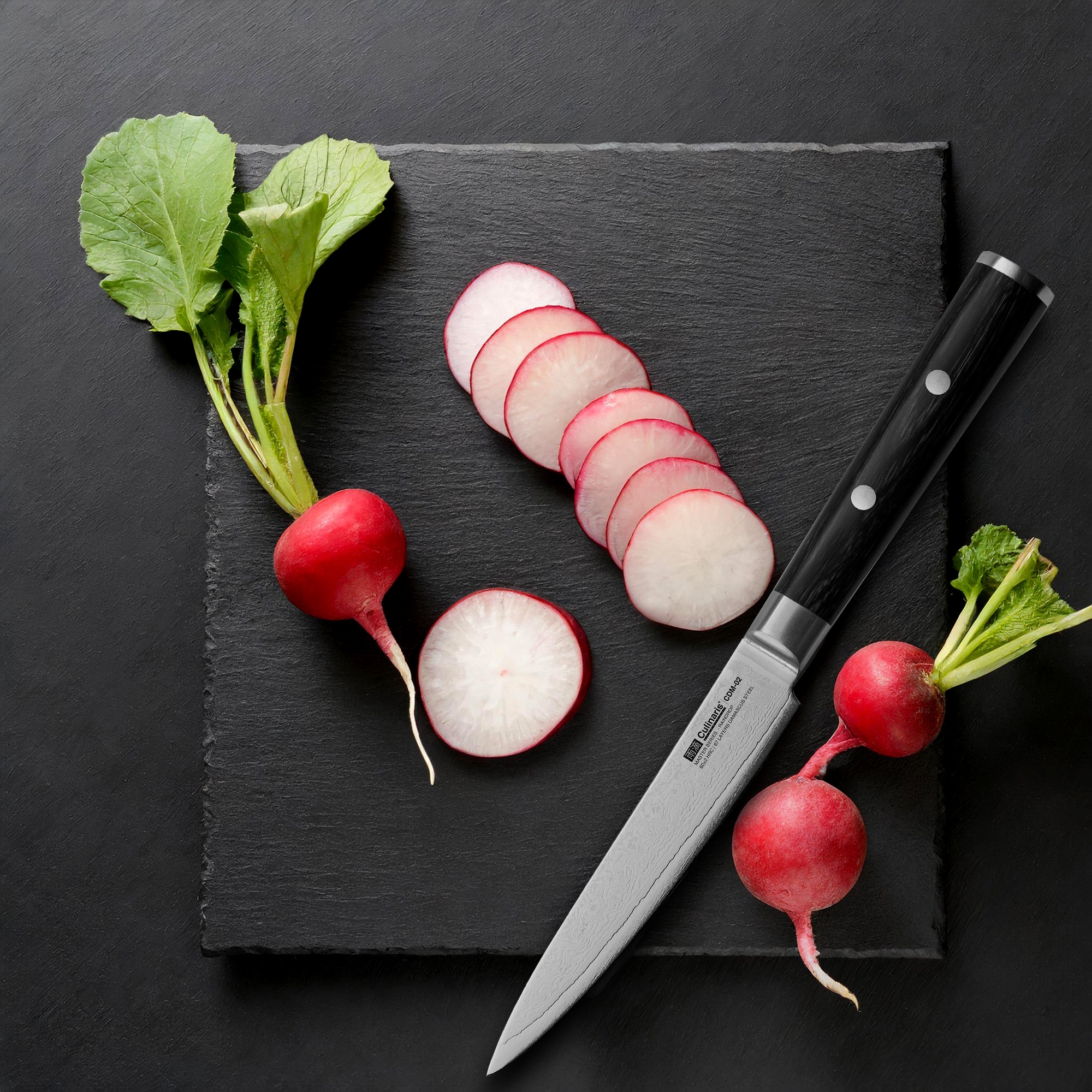 Culinaris Messer-Set - Santoku + Allzweckmesser + Schälmesser | Damascus Master