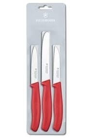 Victorinox - Swiss Classic, Vegetable Knife Set, 3 pcs, red