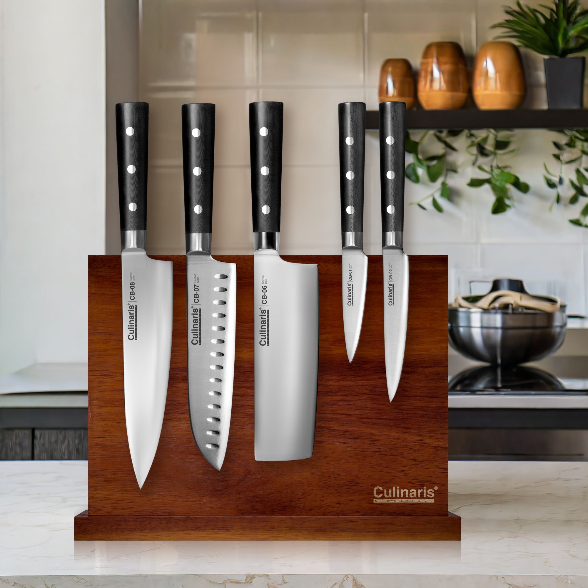 Culinaris - Knife Set - Chef's Knife CB-08 + Paring Knife CB-01 Black Series