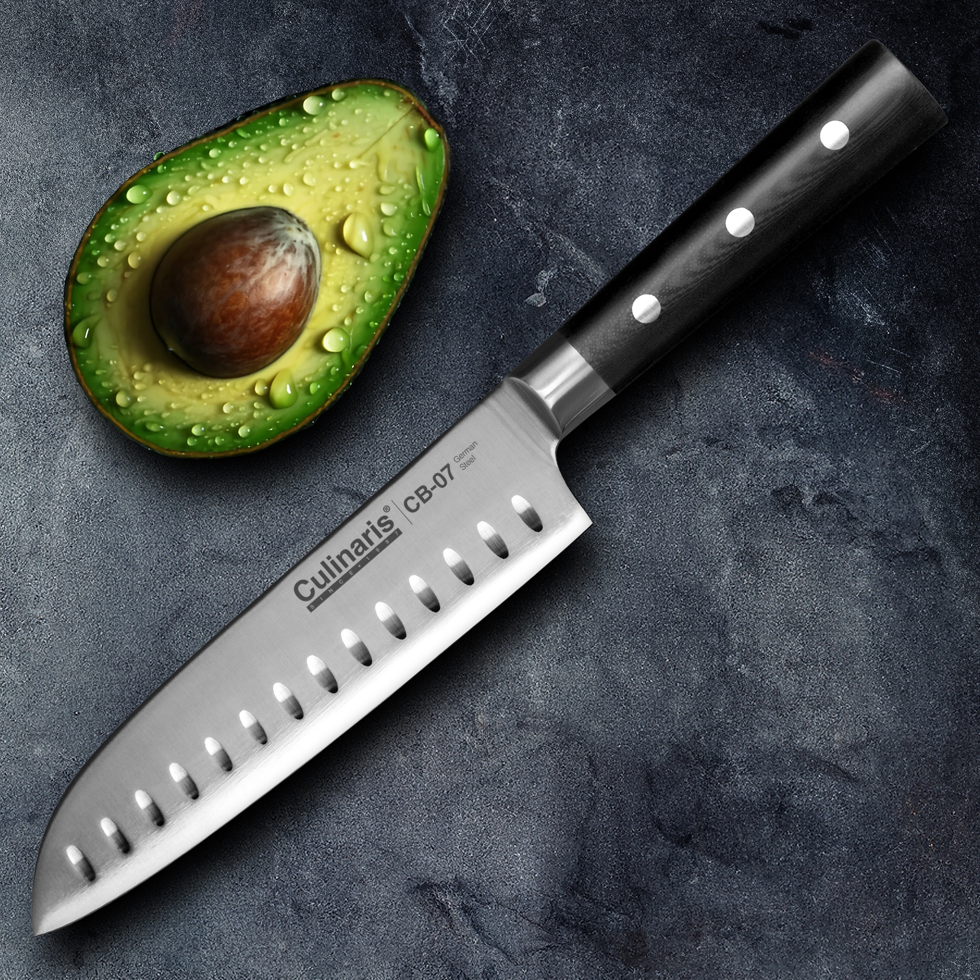 Culinaris - Santoku groß 18 cm Black Serie | CB-07